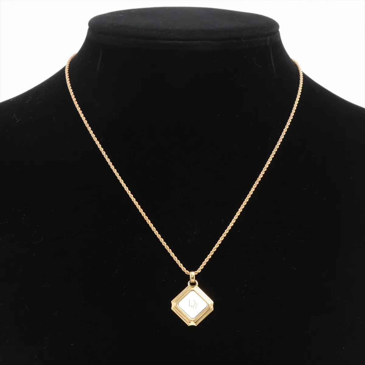 logo necklace, GP gold. Shows signs of wear, — view 5