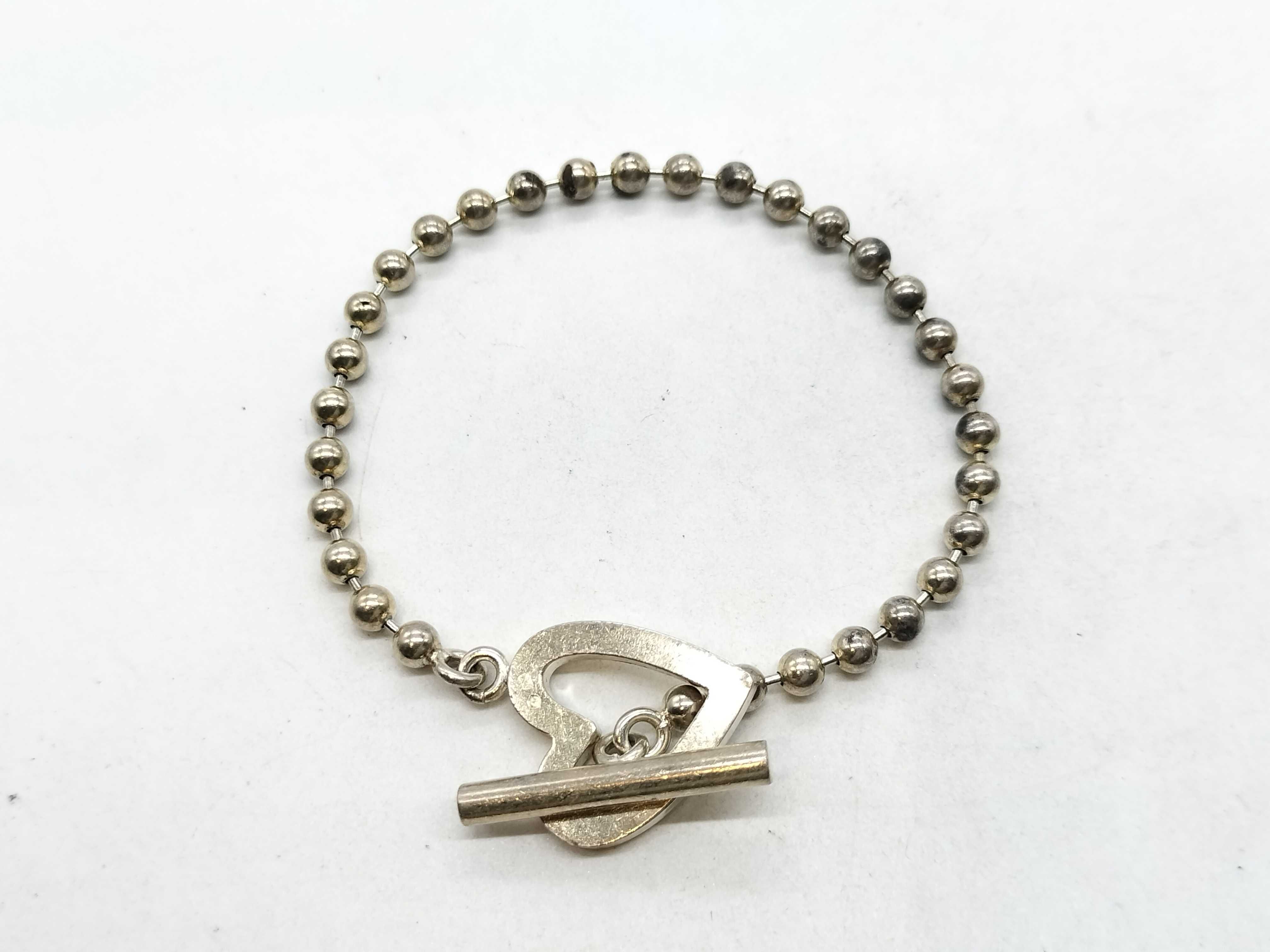 Ball Chain Heart Bracelet 925 13.6g Bracelet/Bangle — view 2