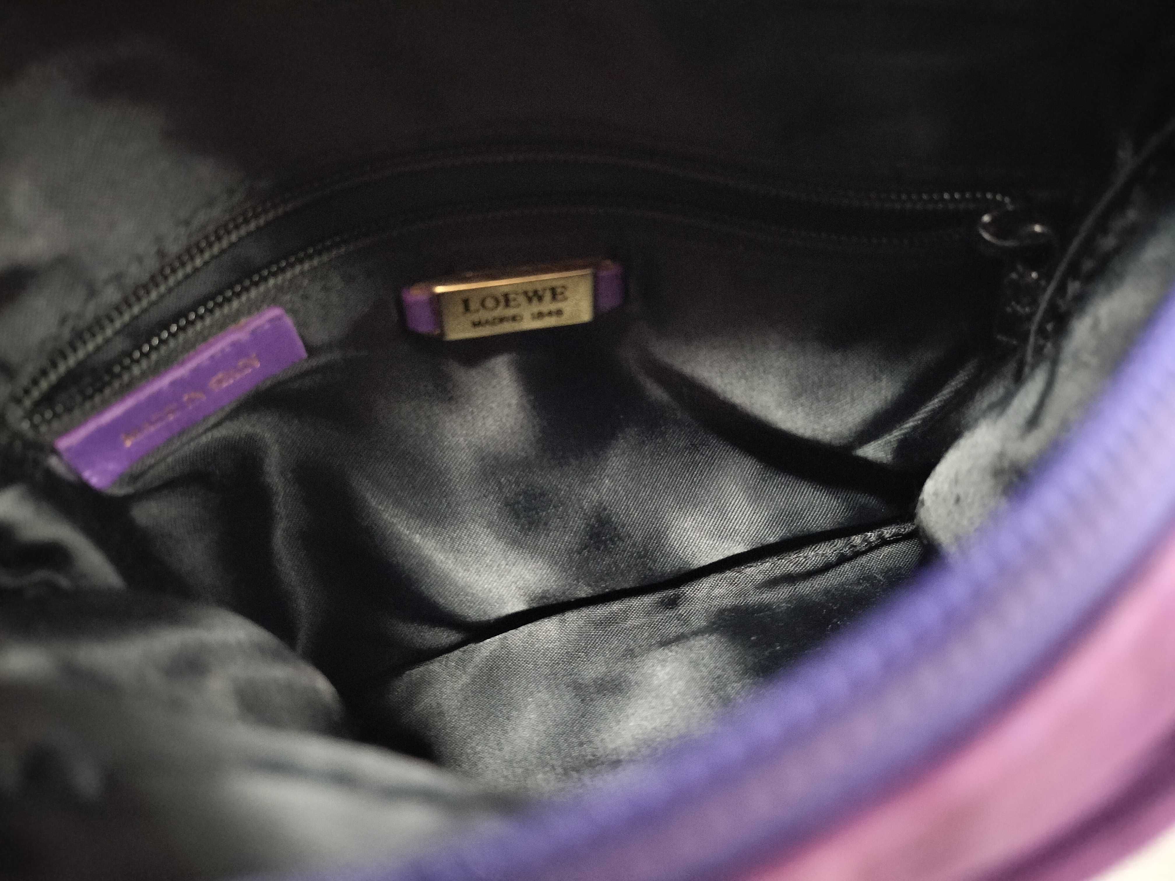 shoulder bag, fringe, Anagram design, nappa leather, purple. — view 10