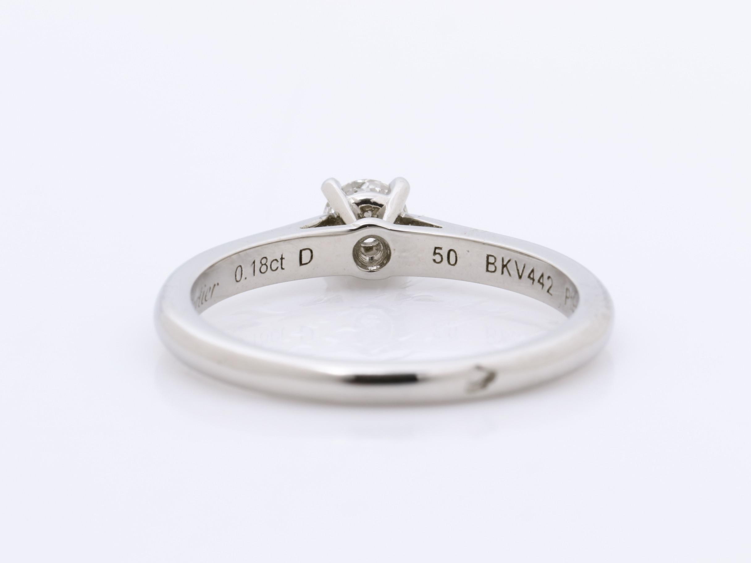 Solitaire ring, diamond, BKV442, Pt950, 0.18ct, 3.3g — view 5