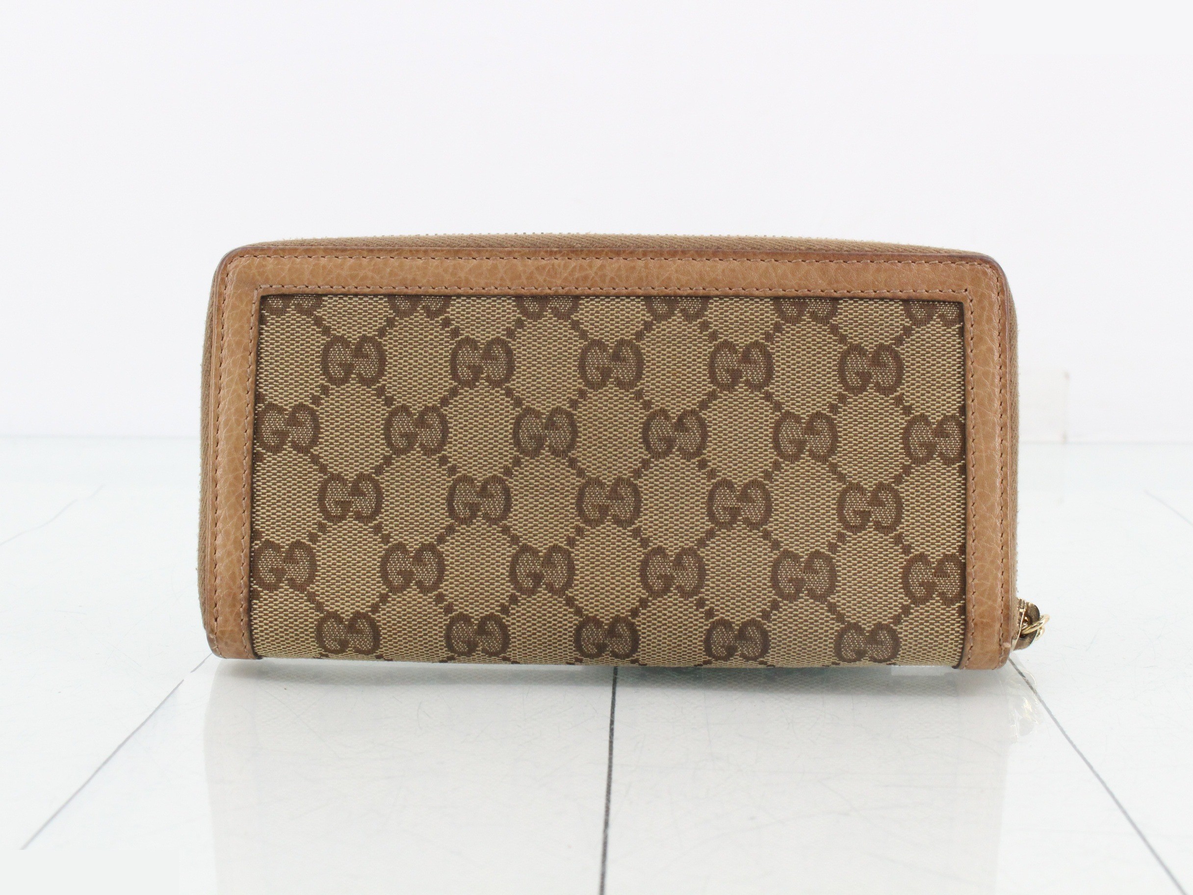 GG Canvas Long Wallet, Brown, Leather, Tassel Charm — view 2