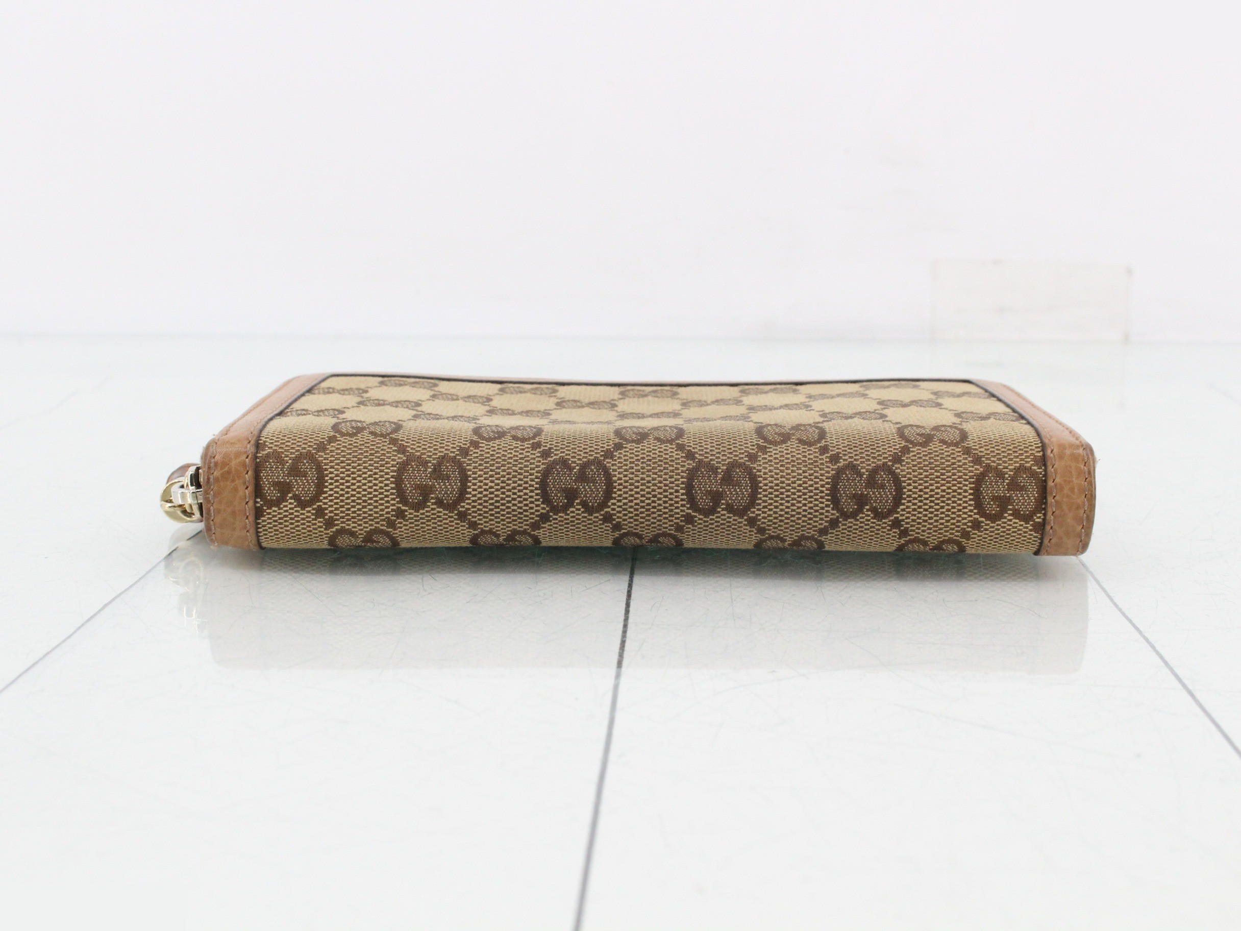 GG Canvas Long Wallet, Brown, Leather, Tassel Charm — view 3