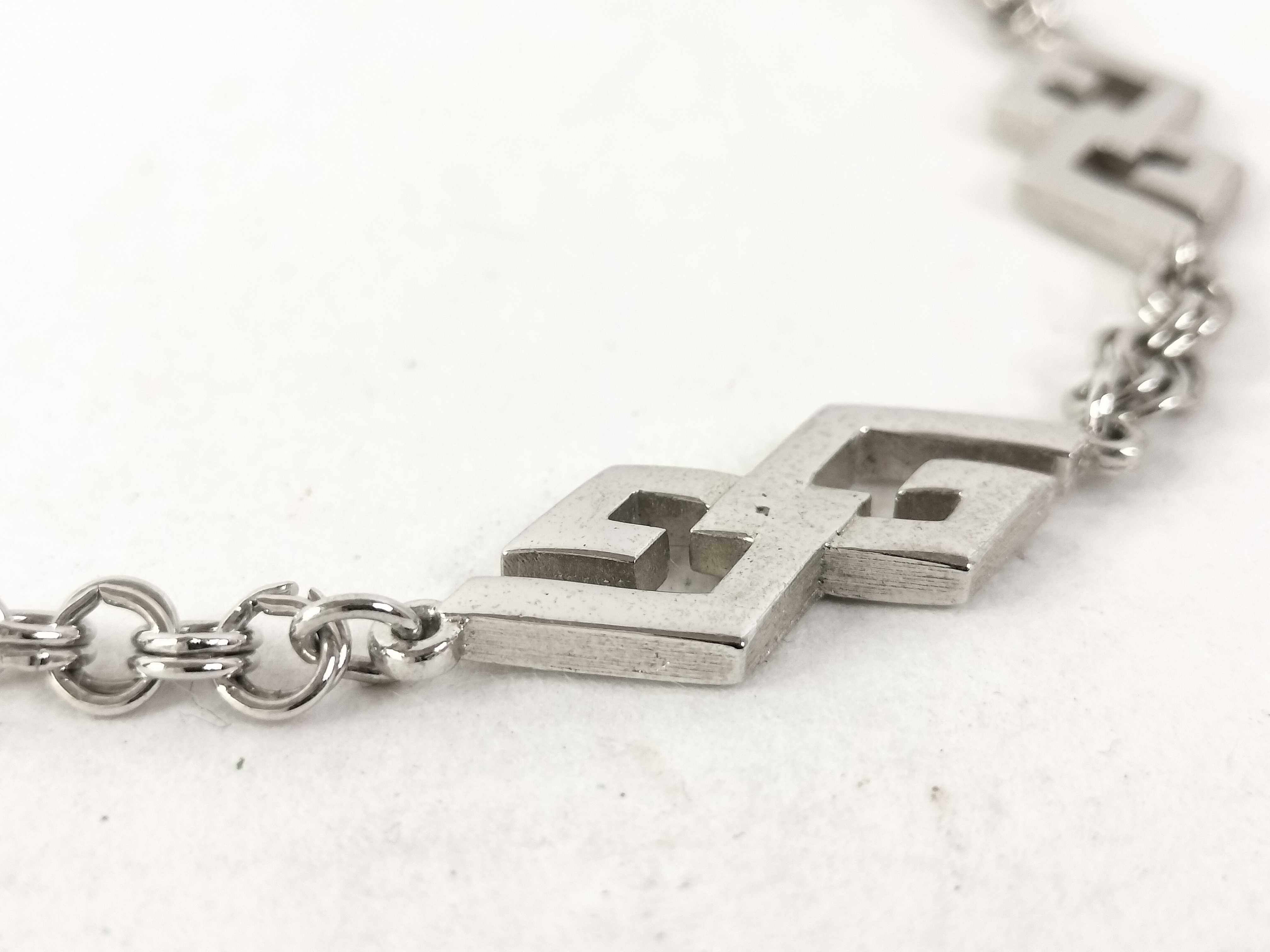 Long Necklace, Silver, G Logo Necklace — view 3