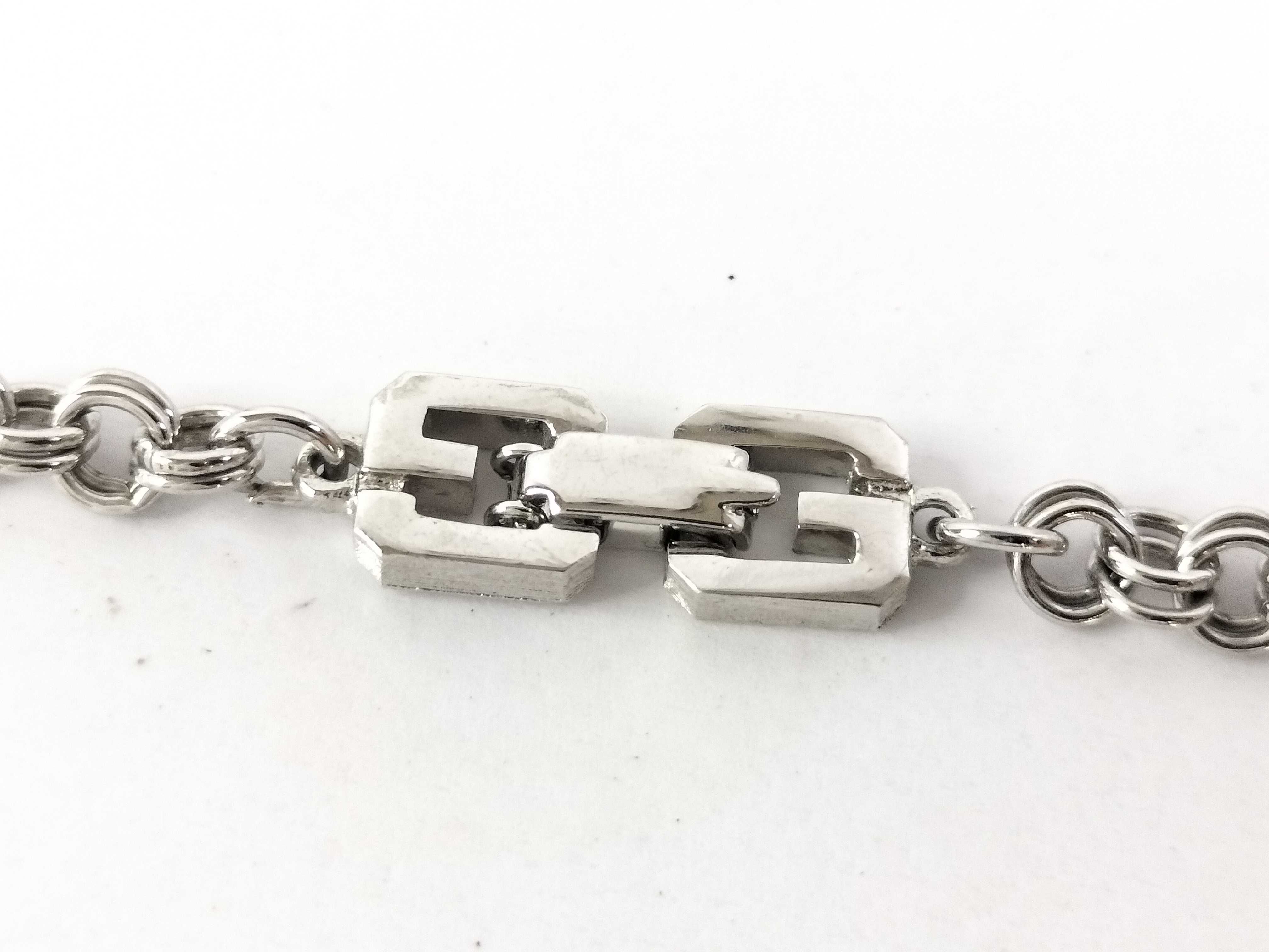 Long Necklace, Silver, G Logo Necklace — view 5