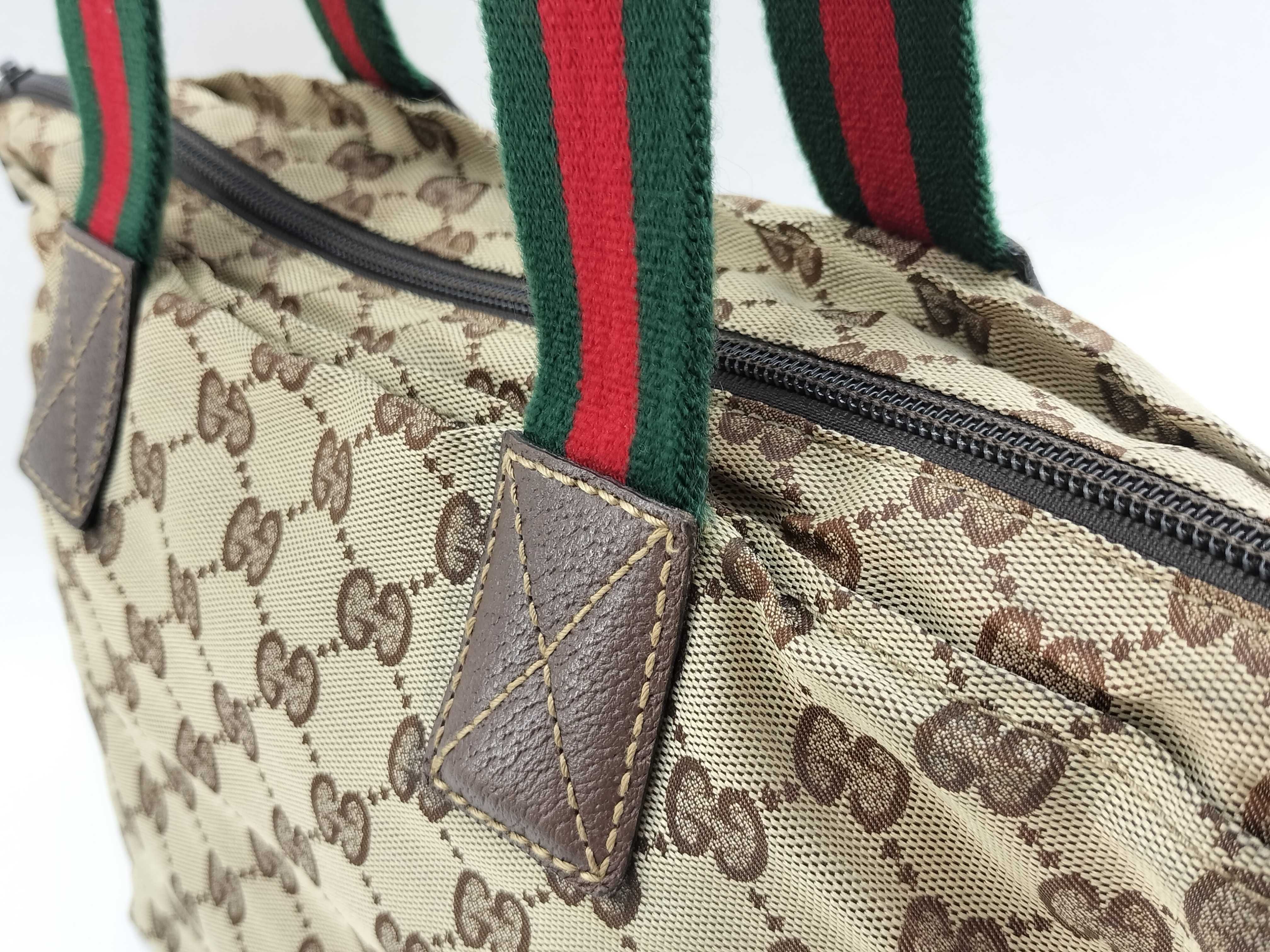 GG Canvas Handbag, Gucci 131223, AACD Standard Compliant, Nylon, Beige Handbag — view 3