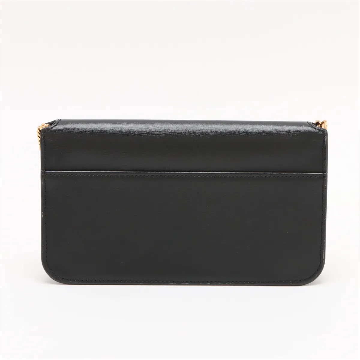 Leather Chain Shoulder Bag Black 635095 — view 2