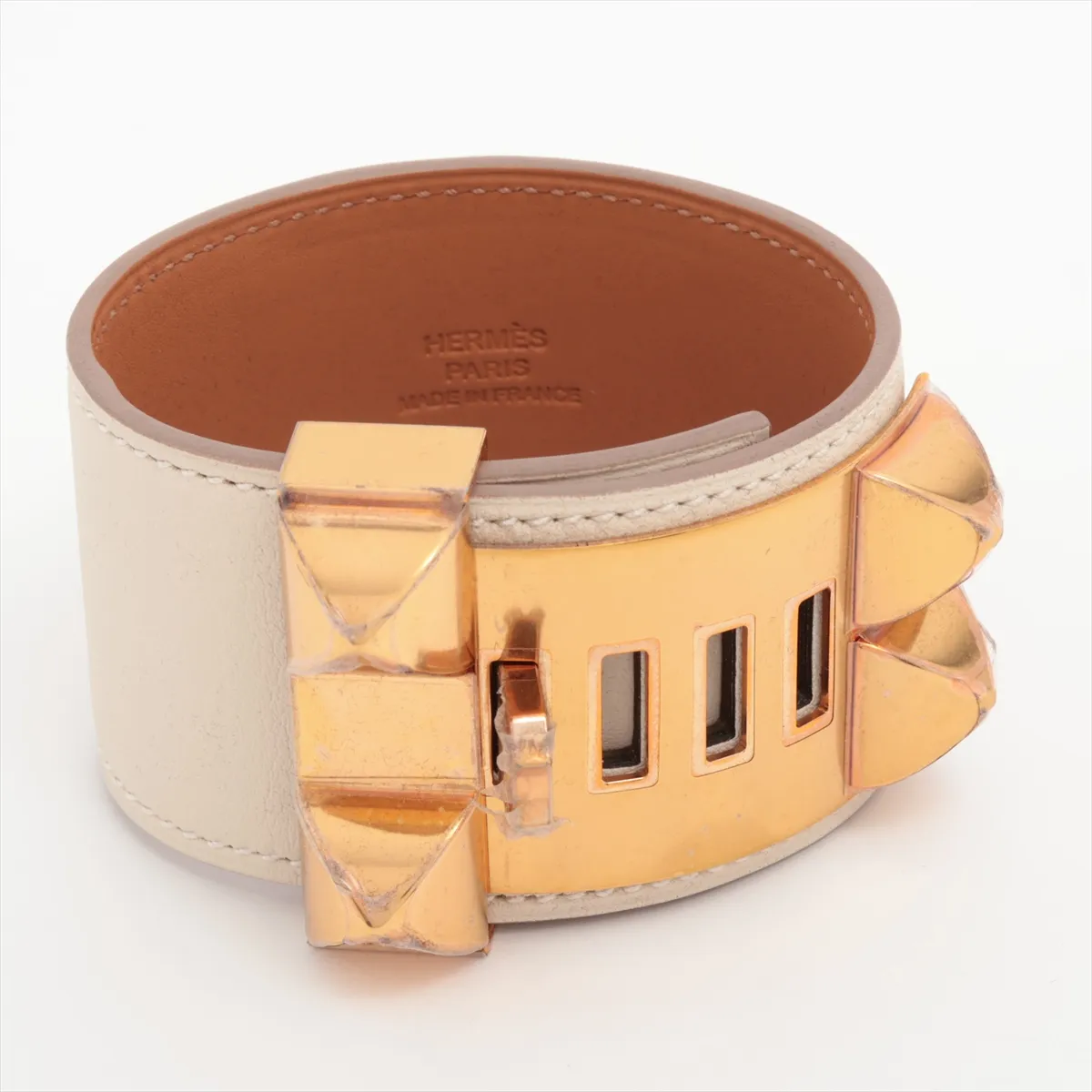 Collier de Chien T: 2015 Bracelet GP x Leather Ivory x Gold — view 2
