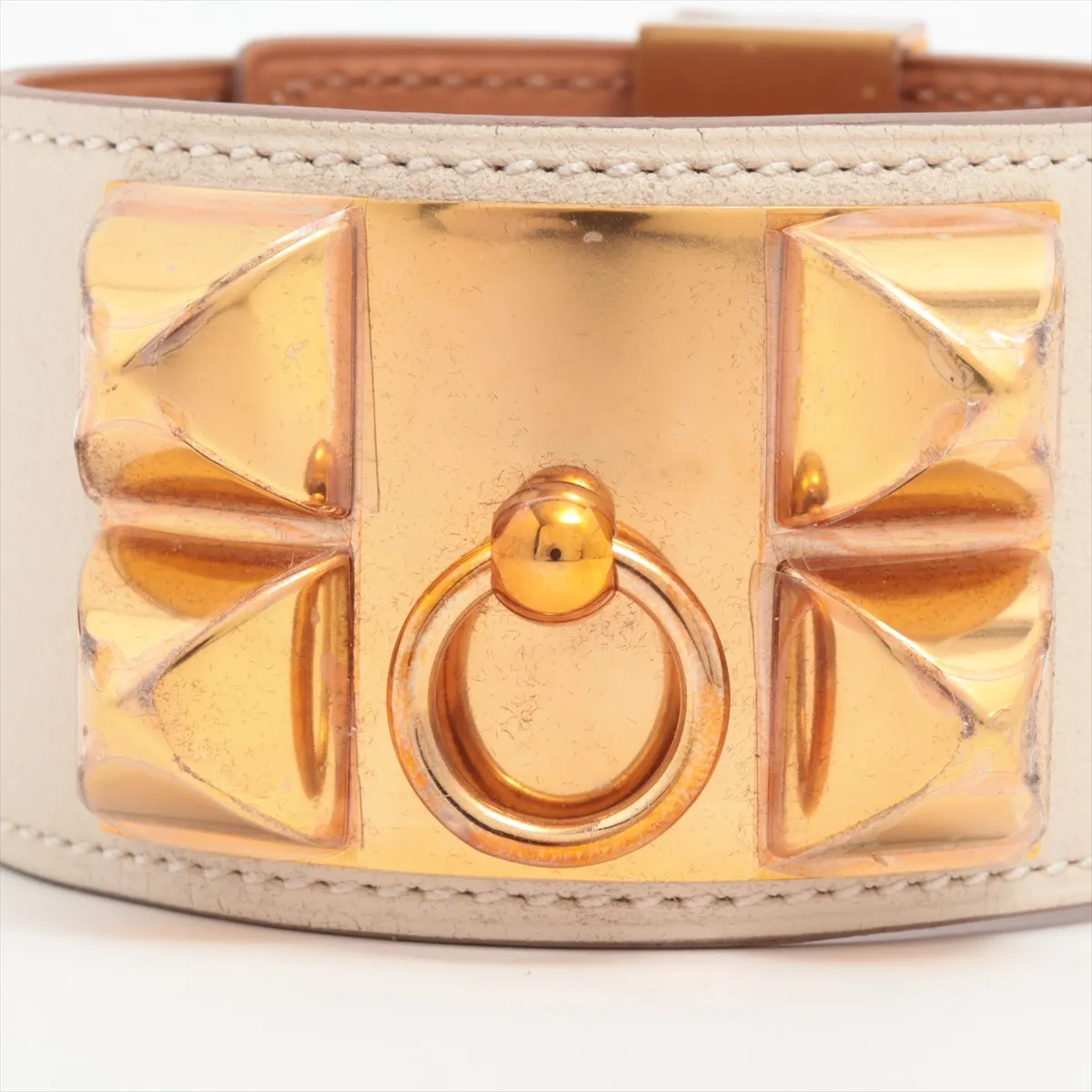 Collier de Chien T: 2015 Bracelet GP x Leather Ivory x Gold — view 3