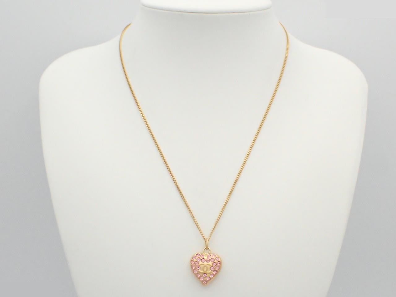 Coco Mark Heart Rhinestone Necklace — view 3