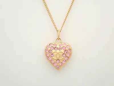 Coco Mark Heart Rhinestone Necklace