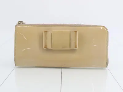 L-shaped zipper ribbon bag/wallet