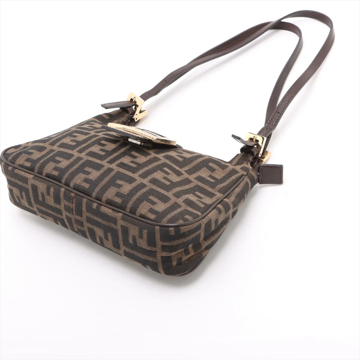 Zucca Canvas x Leather Shoulder Bag Brown 26767 — view 3