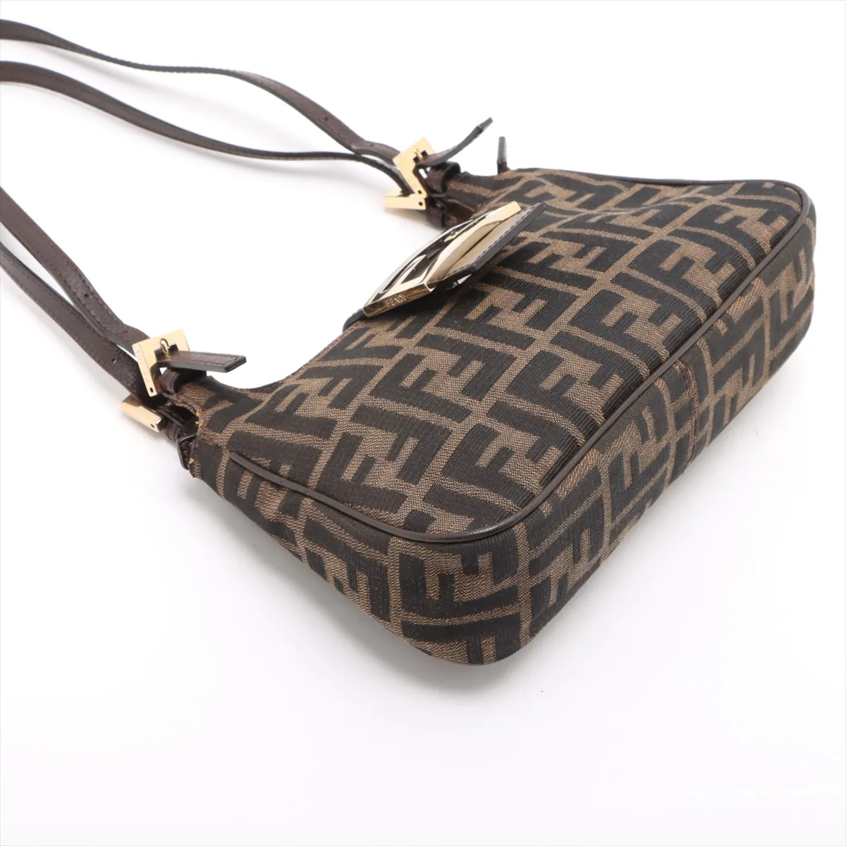 Zucca Canvas x Leather Shoulder Bag Brown 26767 — view 4
