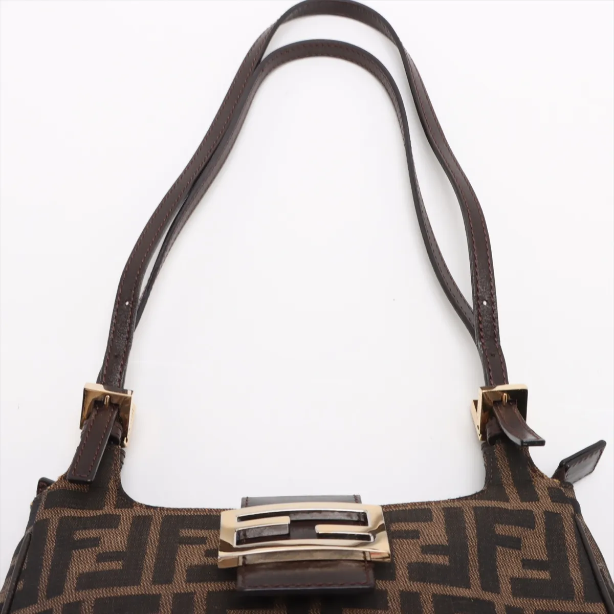 Zucca Canvas x Leather Shoulder Bag Brown 26767 — view 6