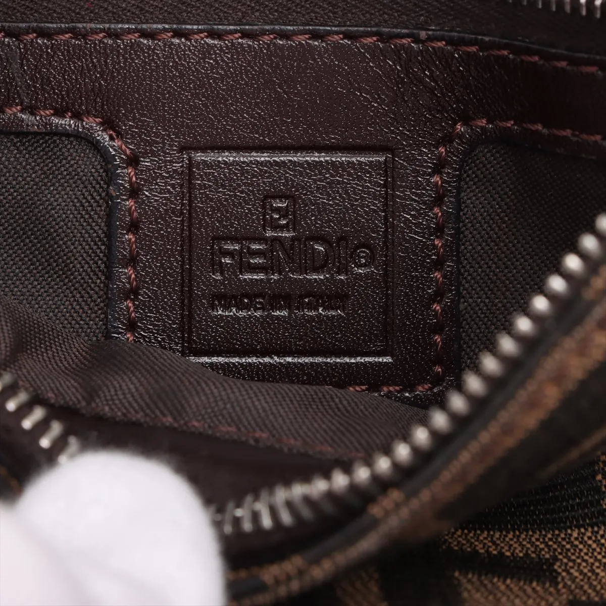 Zucca Canvas x Leather Shoulder Bag Brown 26767 — view 9