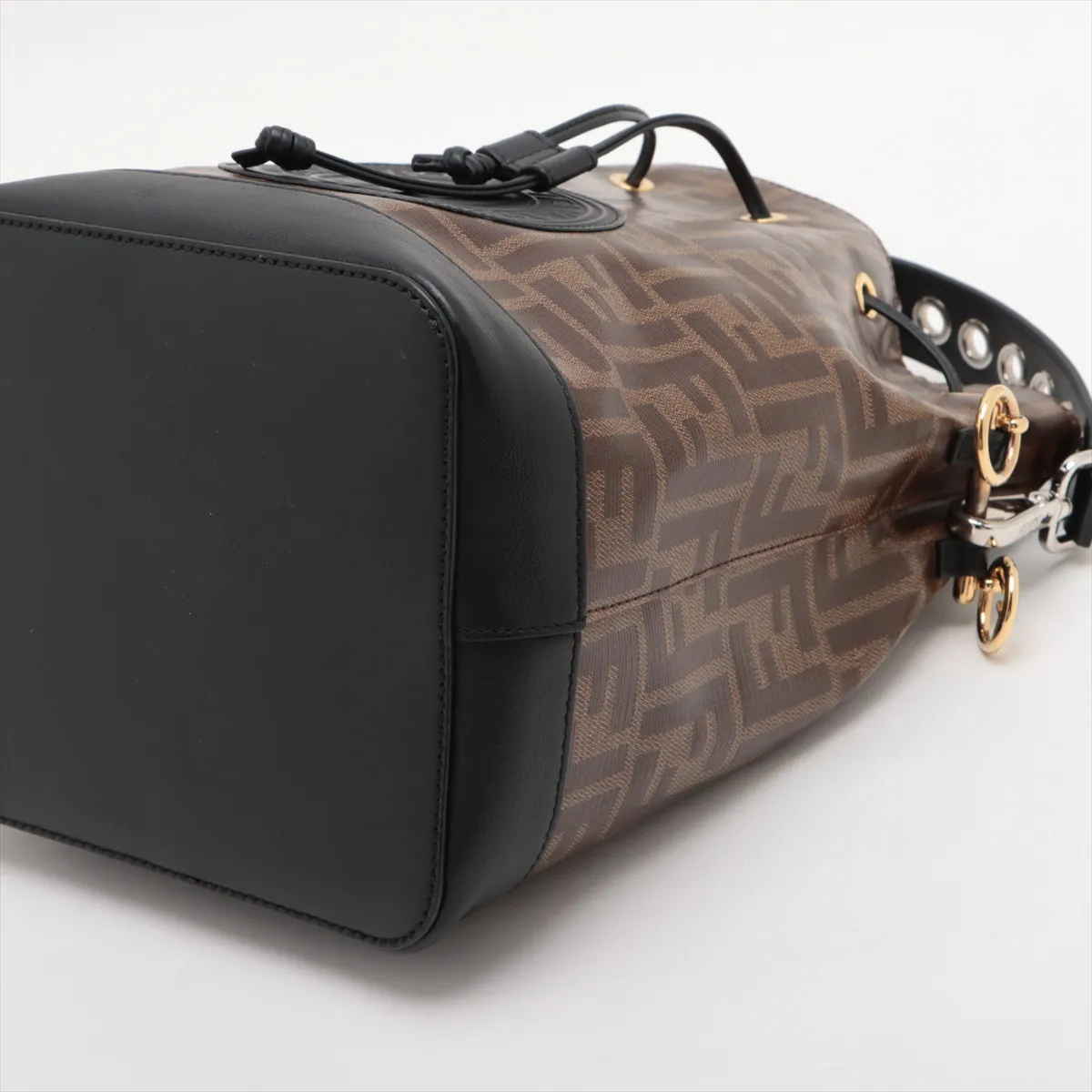 Zucca Montresor PVC x Leather 2-Way Shoulder Bag, Brown 8BT298 — view 3
