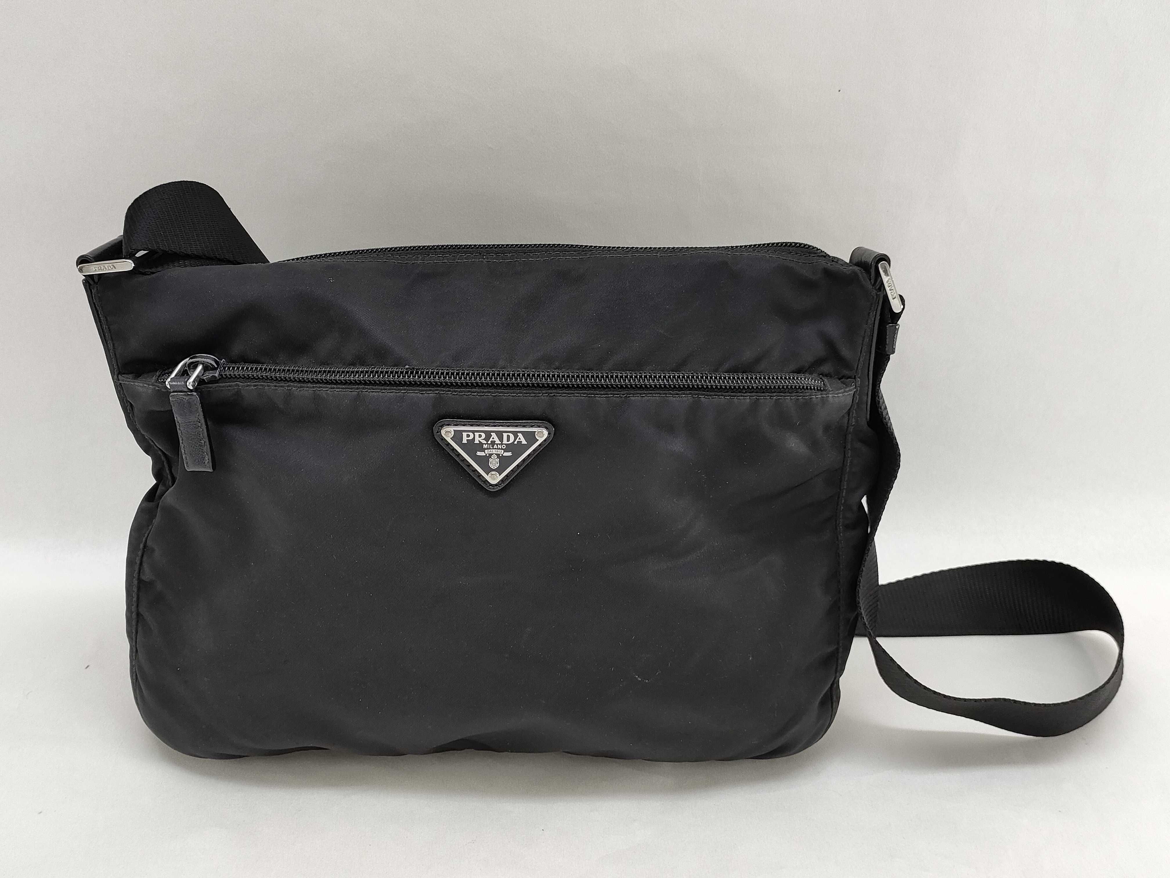 Nylon Prada Shoulder Bag Triangle Logo Black Shoulder Bag