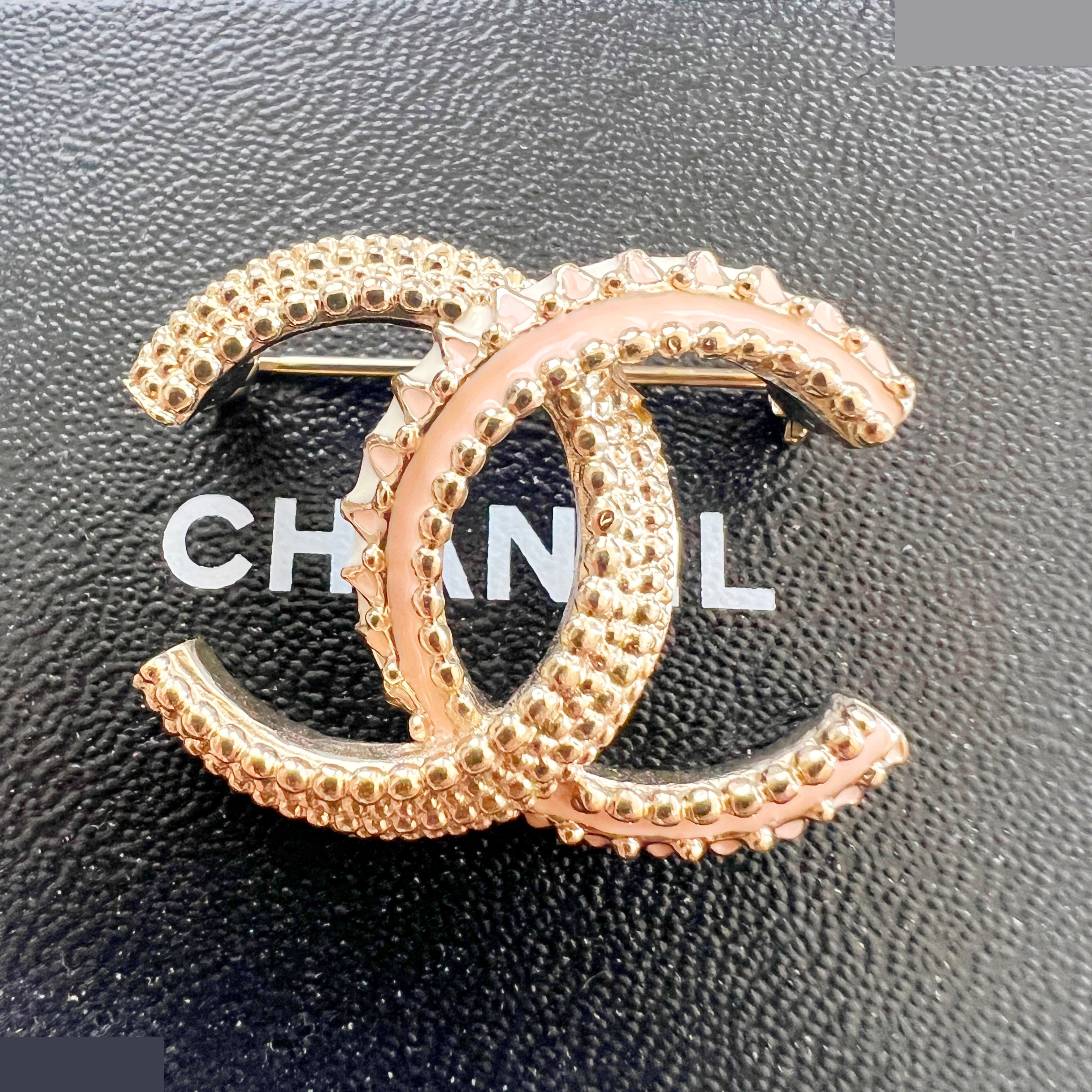 B18C Studded Coco Mark Bicolor Brooch — view 2