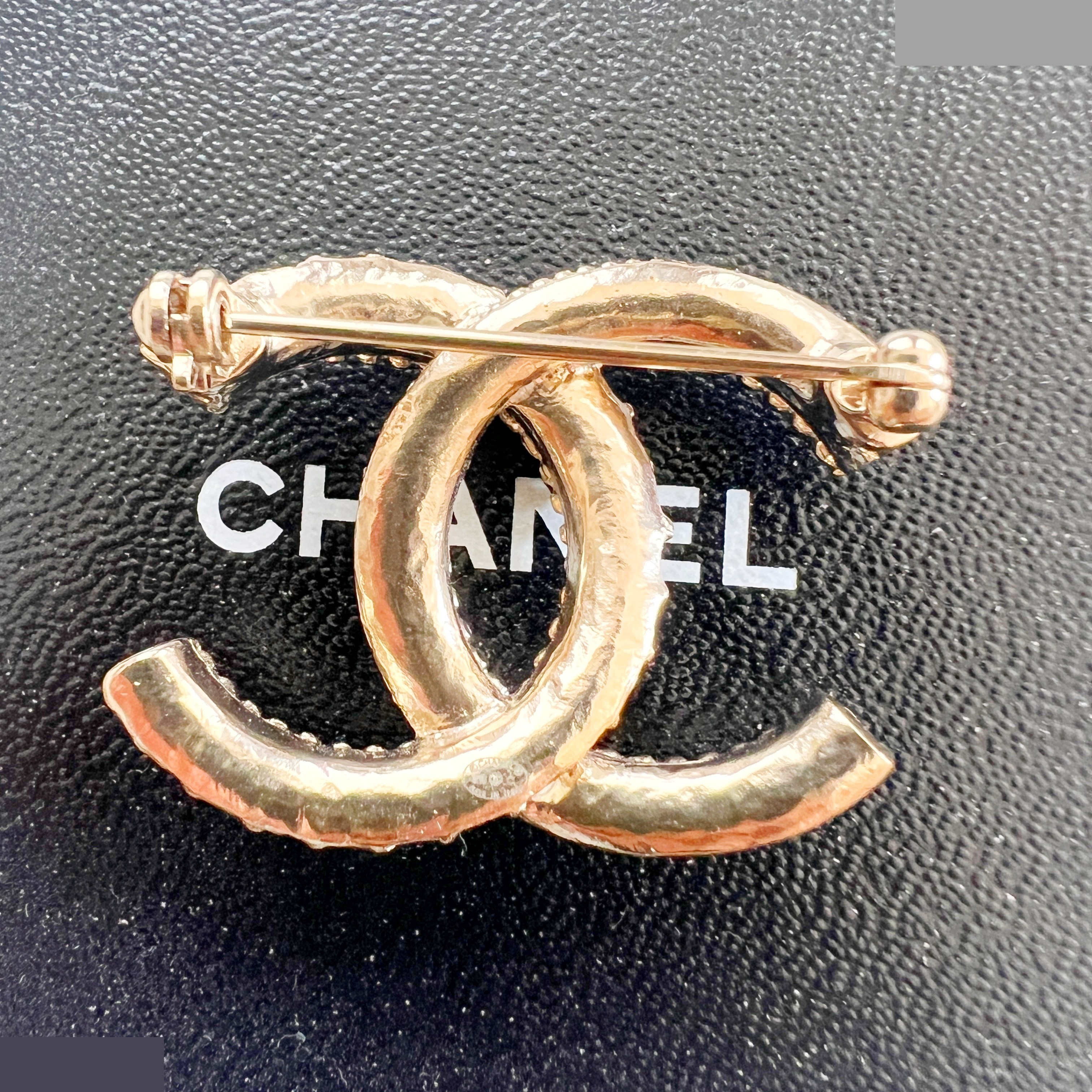 B18C Studded Coco Mark Bicolor Brooch — view 3