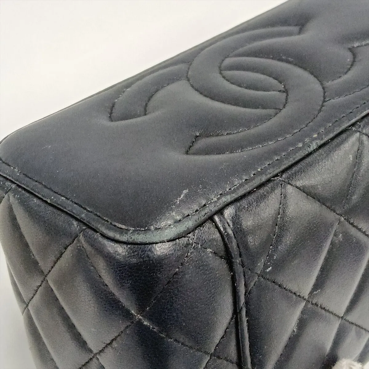 Matelassé Lambskin Vanity Bag, Black with Gold Hardware, P9K55NH8, Random Serial Number — view 13