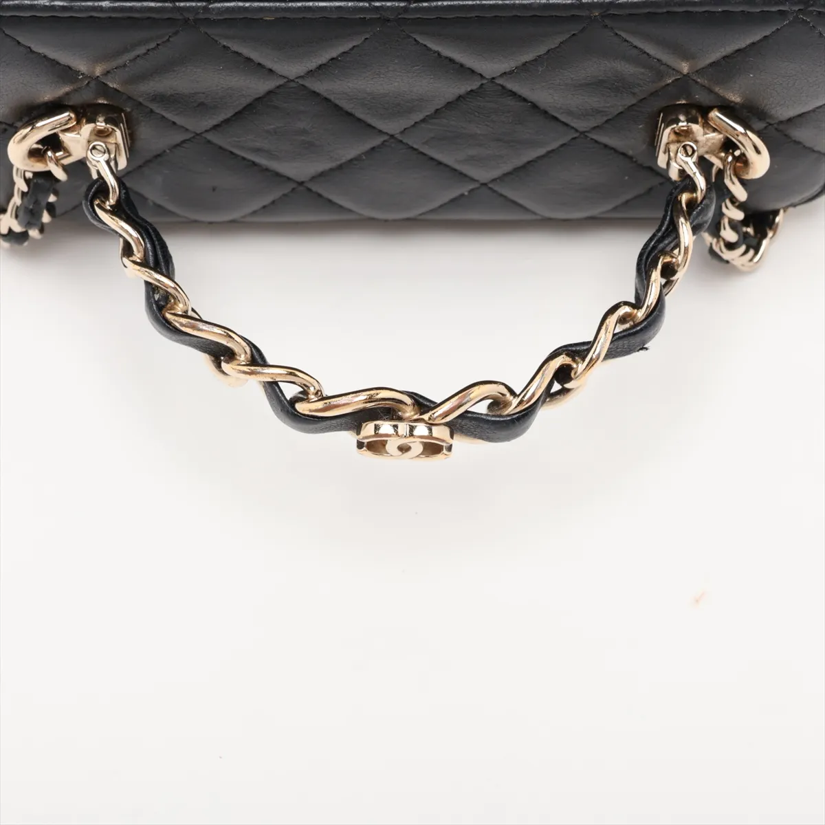 Matelassé Lambskin Vanity Bag, Black with Gold Hardware, P9K55NH8, Random Serial Number — view 5