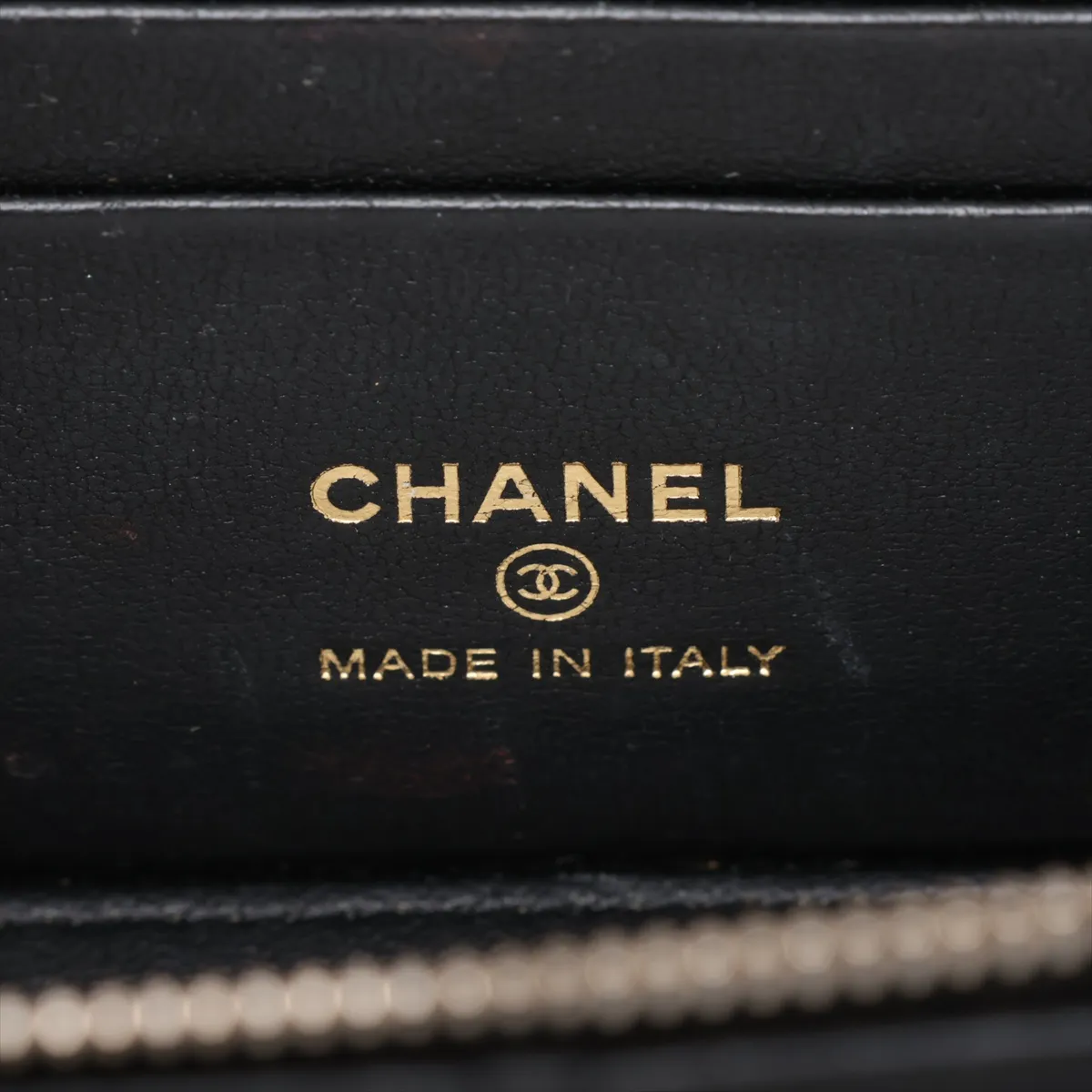 Matelassé Lambskin Vanity Bag, Black with Gold Hardware, P9K55NH8, Random Serial Number — view 9