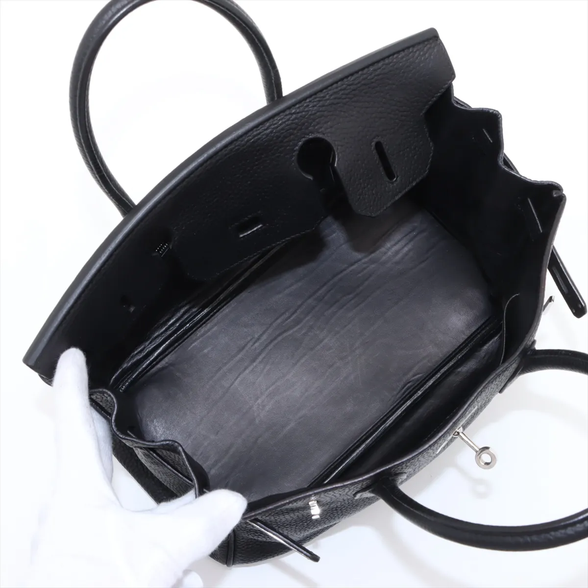 [Individually wrapped] Hermes Birkin 30 Le Tourne Togo Black Silver Hardware I:2005 — view 7