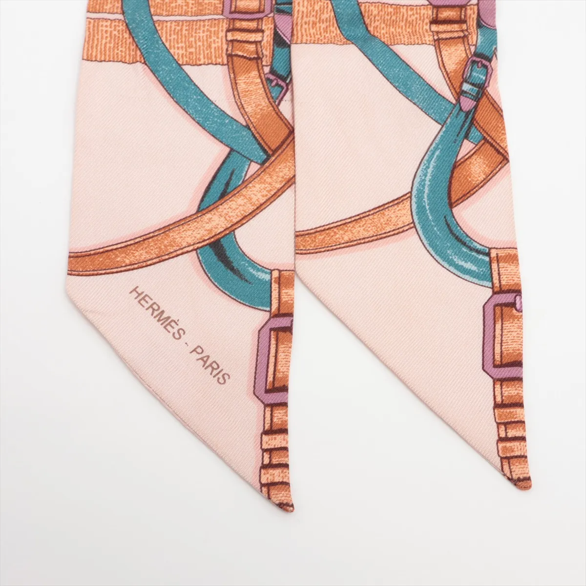 Twilly GRAND MANEGE (Grand Taming Technique) Scarf, Silk, Pink. Shows signs of wear, — view 2