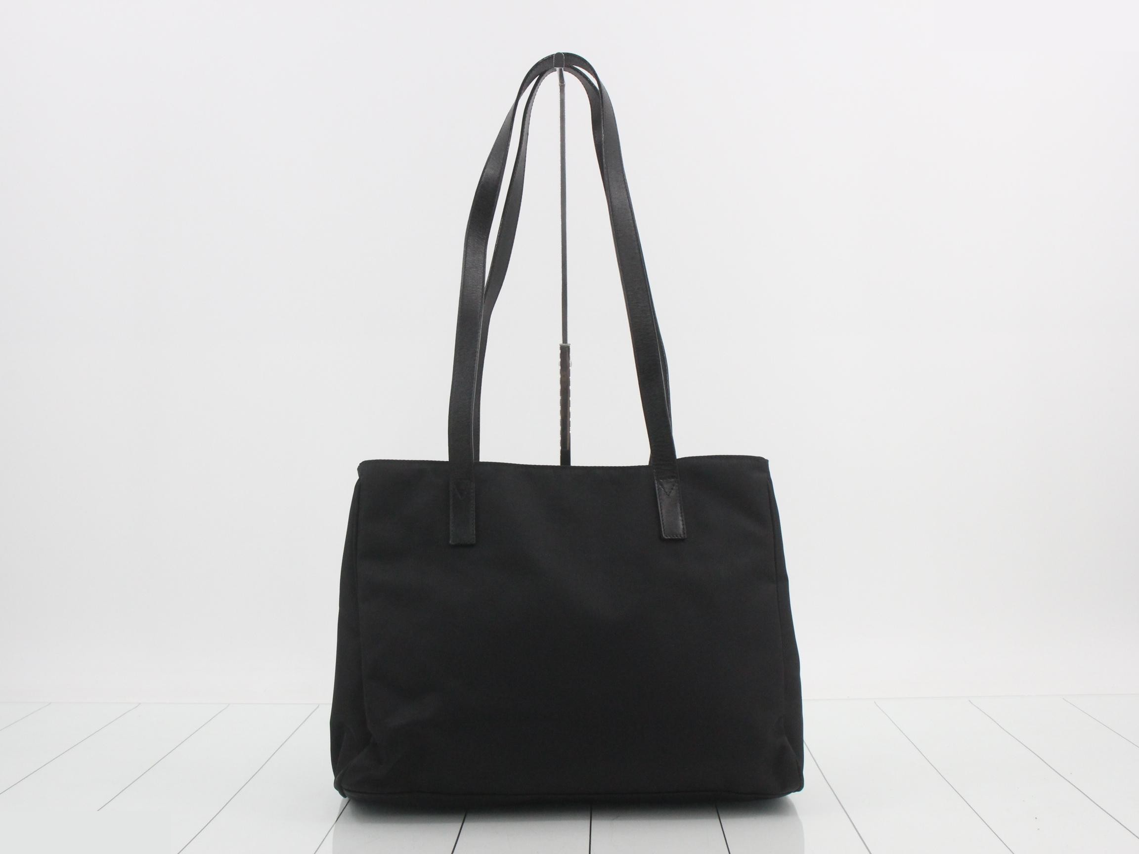 Tote bag, black nylon — view 2