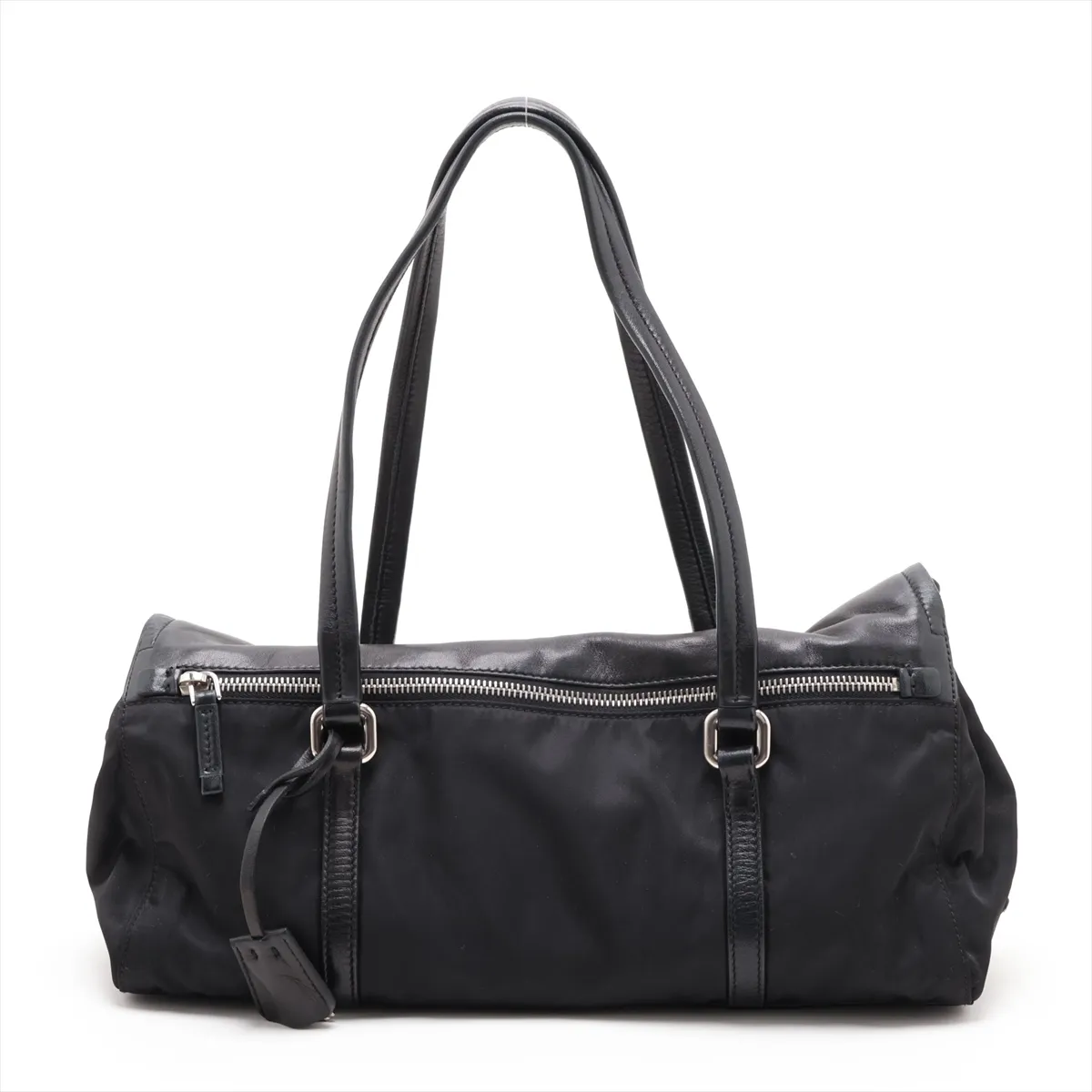 Tessuto Nylon x Leather Handbag, Black — view 2