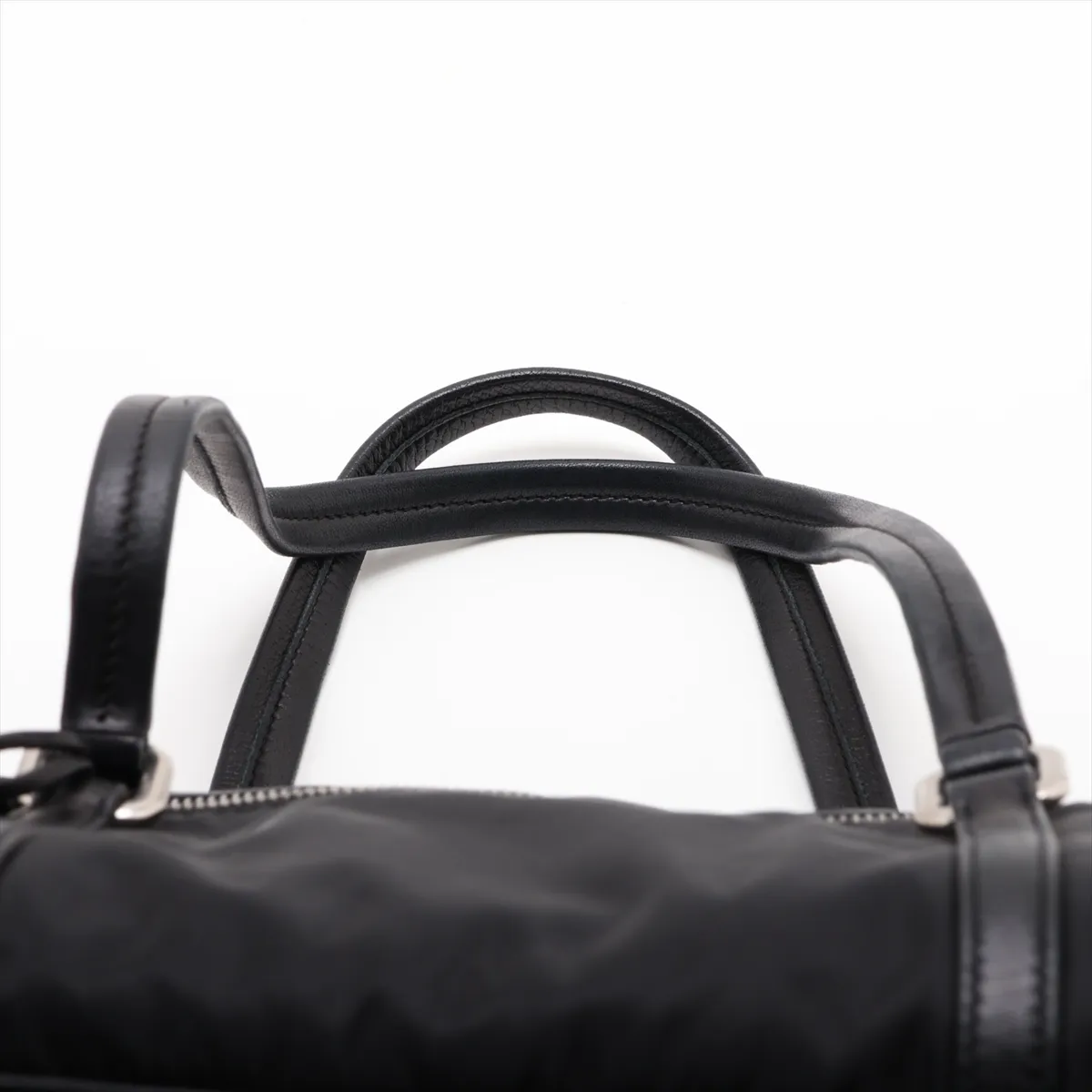Tessuto Nylon x Leather Handbag, Black — view 6