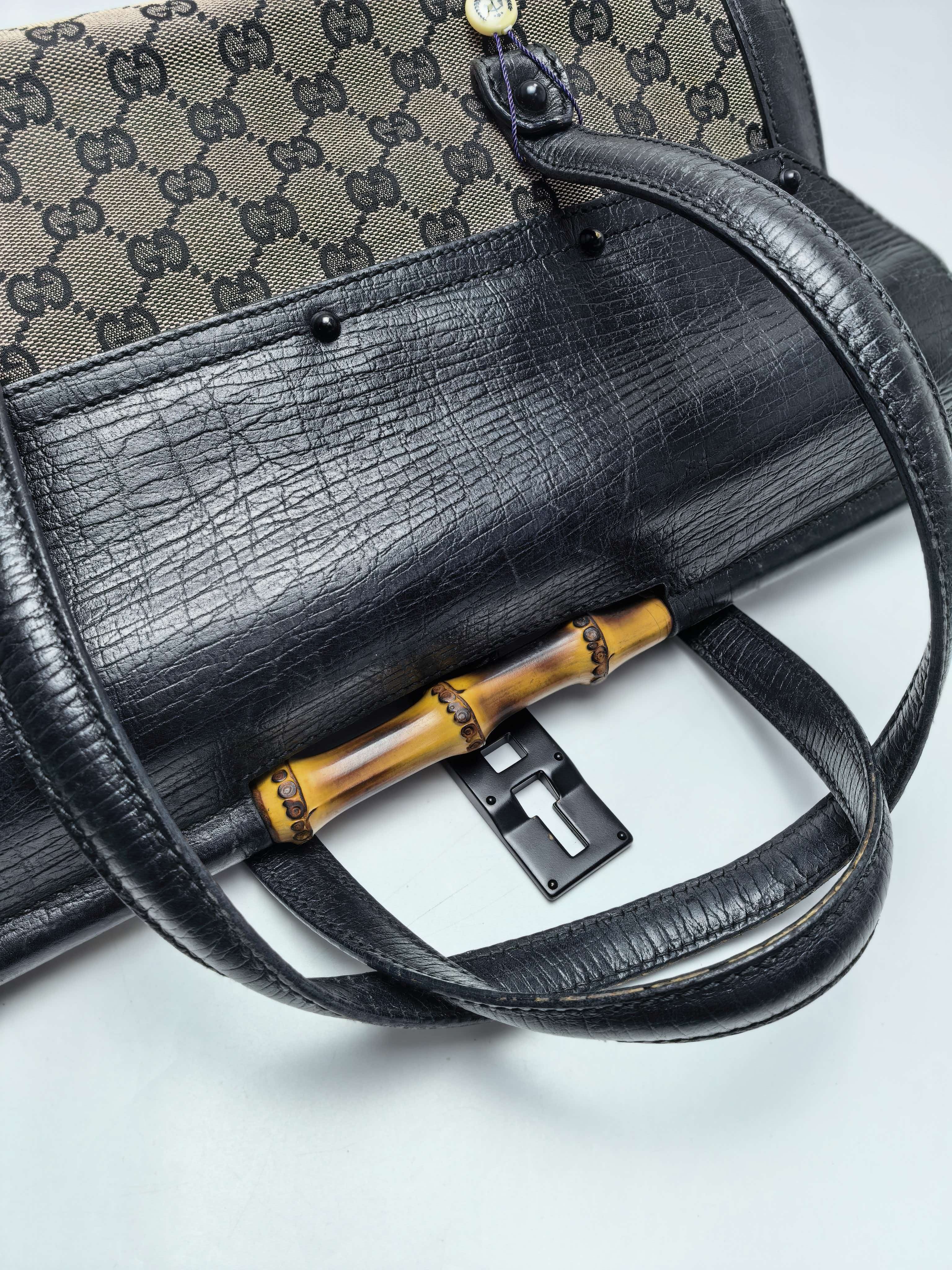 【*Shipped from: China*】GUCCI Bamboo Canvas 111715 Boston Bag — view 11