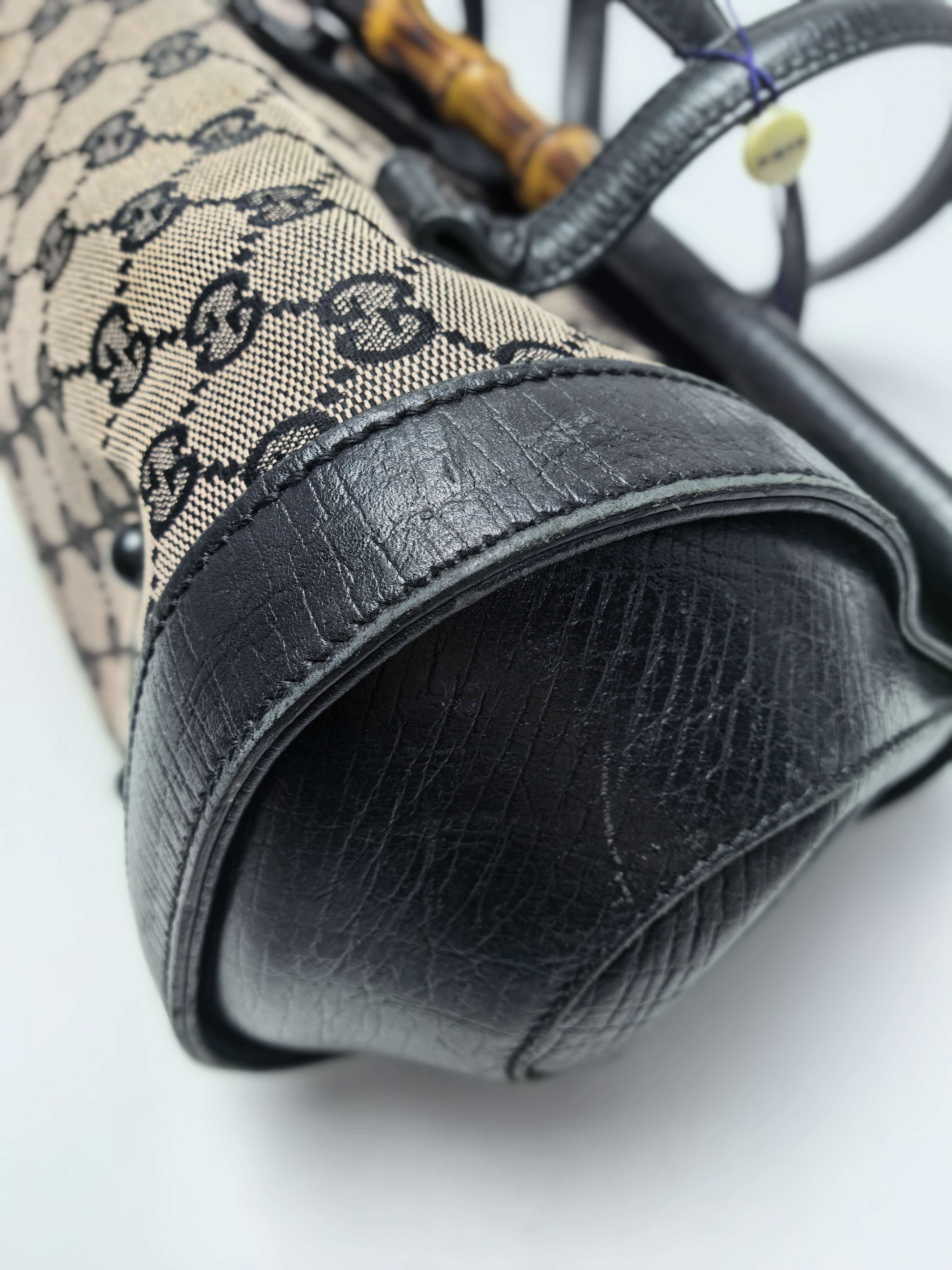【*Shipped from: China*】GUCCI Bamboo Canvas 111715 Boston Bag — view 6