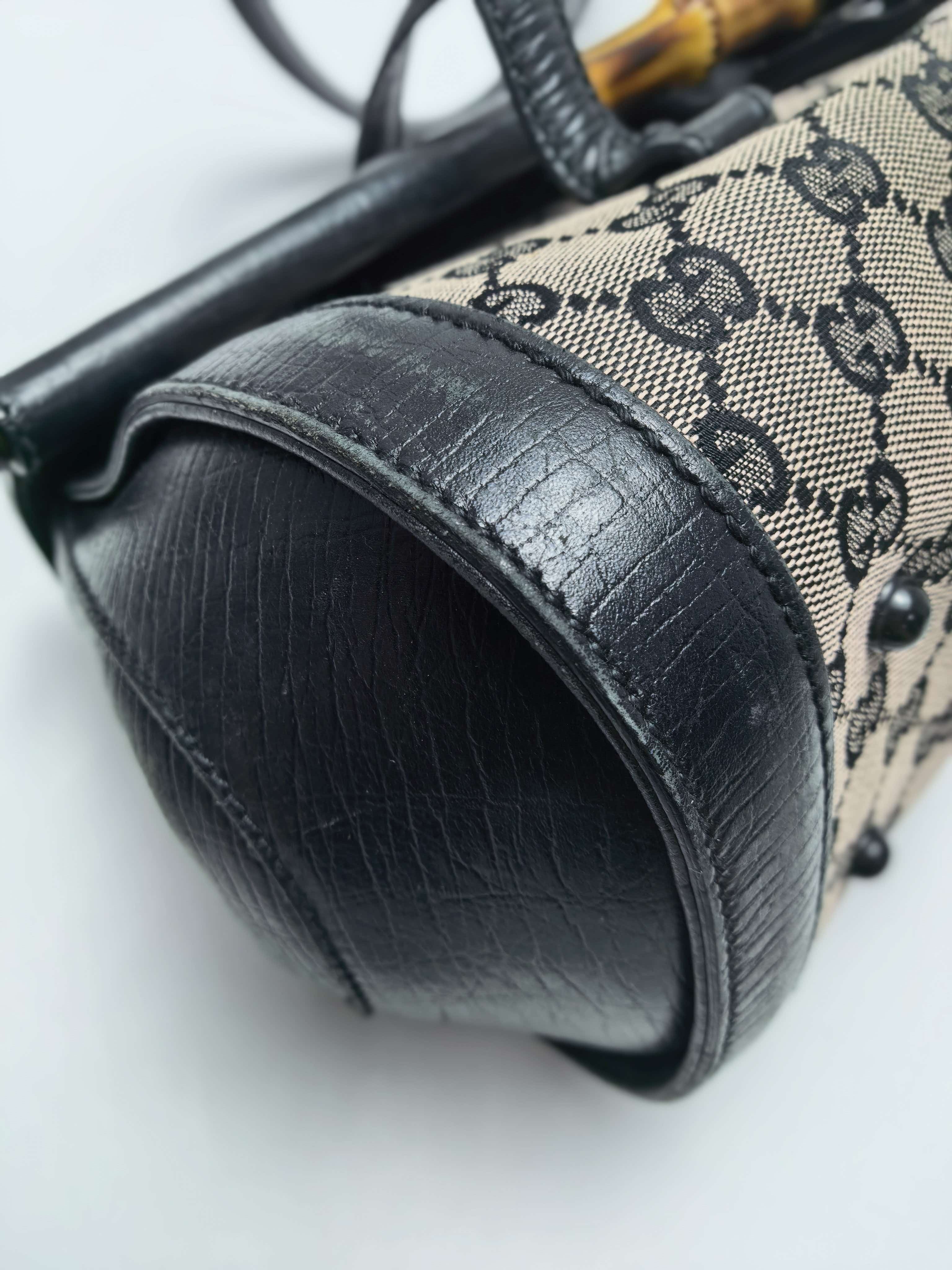 【*Shipped from: China*】GUCCI Bamboo Canvas 111715 Boston Bag — view 7