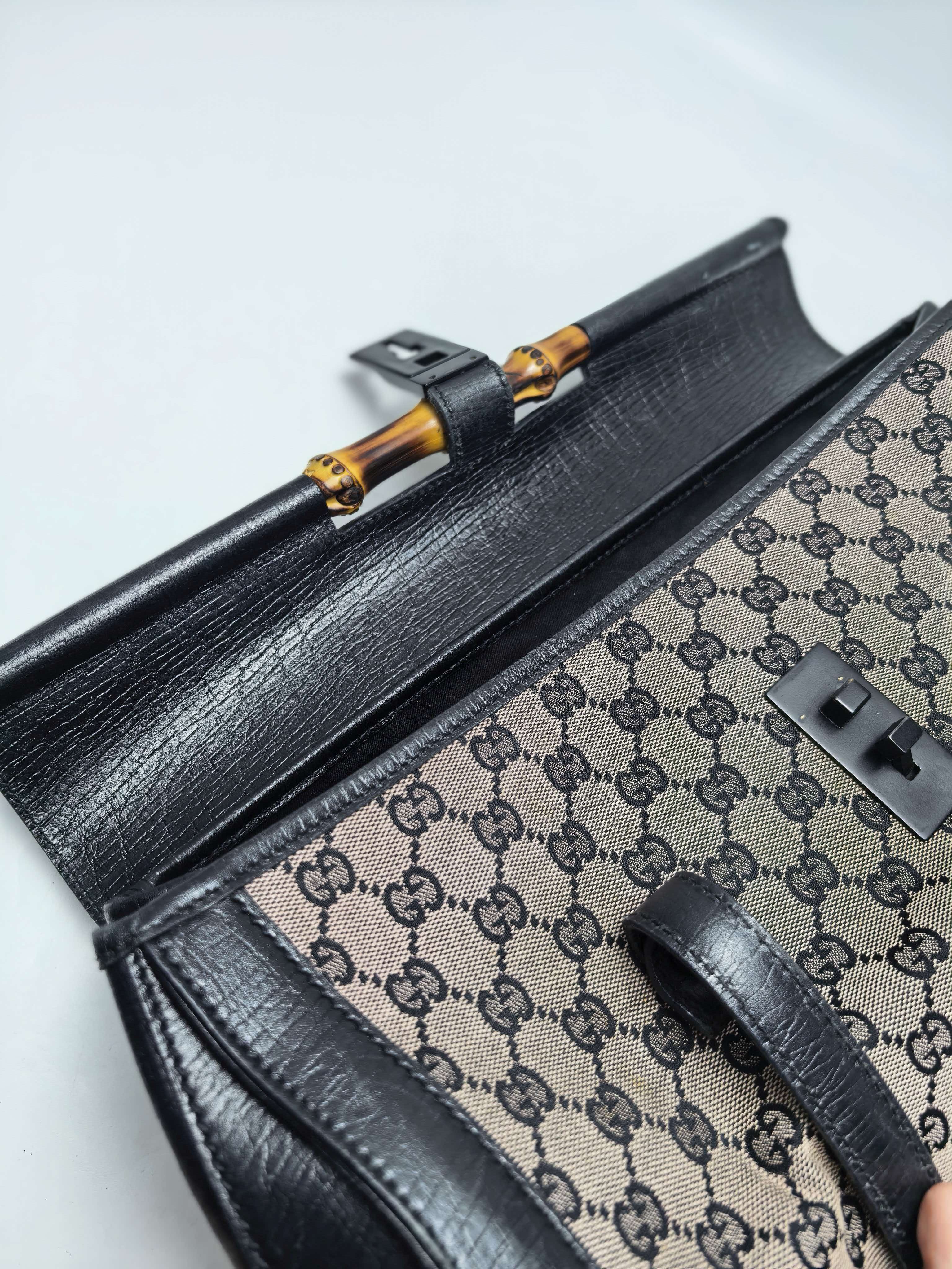 【*Shipped from: China*】GUCCI Bamboo Canvas 111715 Boston Bag — view 9