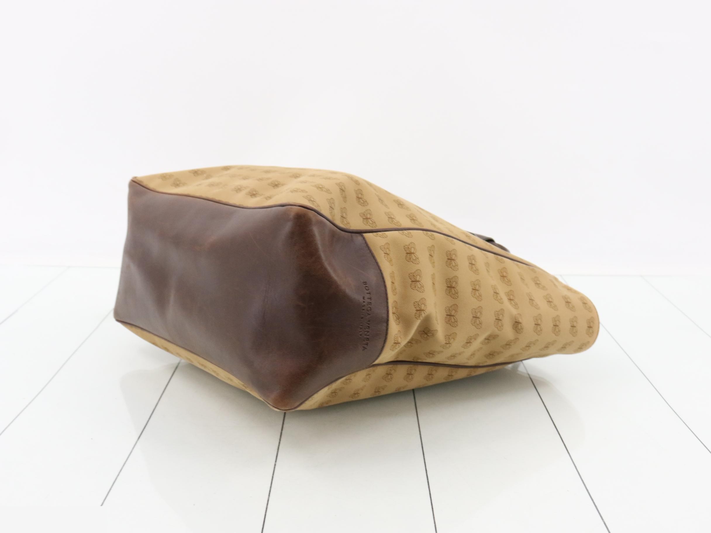 tote bag, butterfly print, canvas/calfskin — view 6