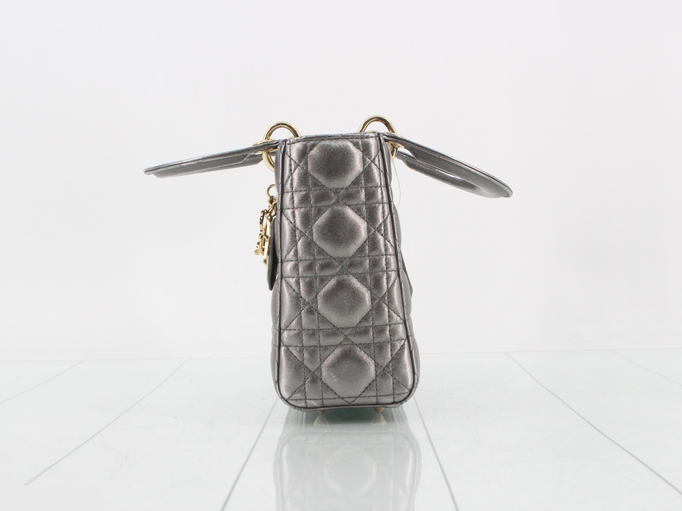 Lady Dior Small Lambskin 2-Way Shoulder Bag/Handbag — view 3
