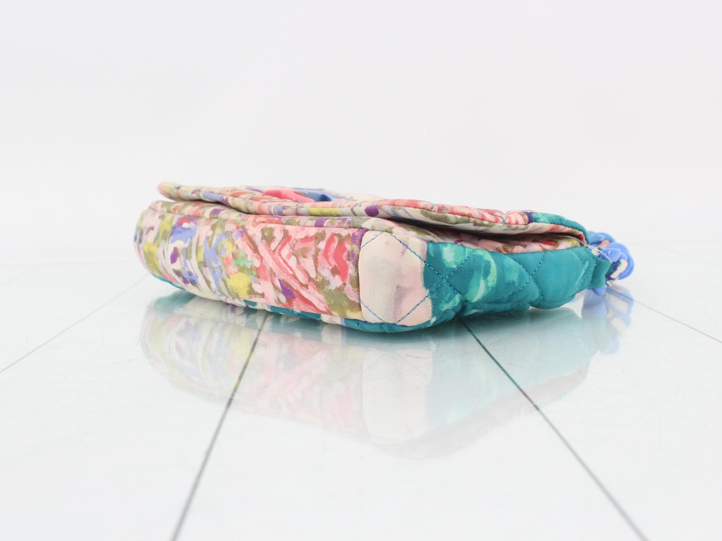 Matelassé Canvas Watercolor Coco Mark Chain One-Shoulder Bag — view 6