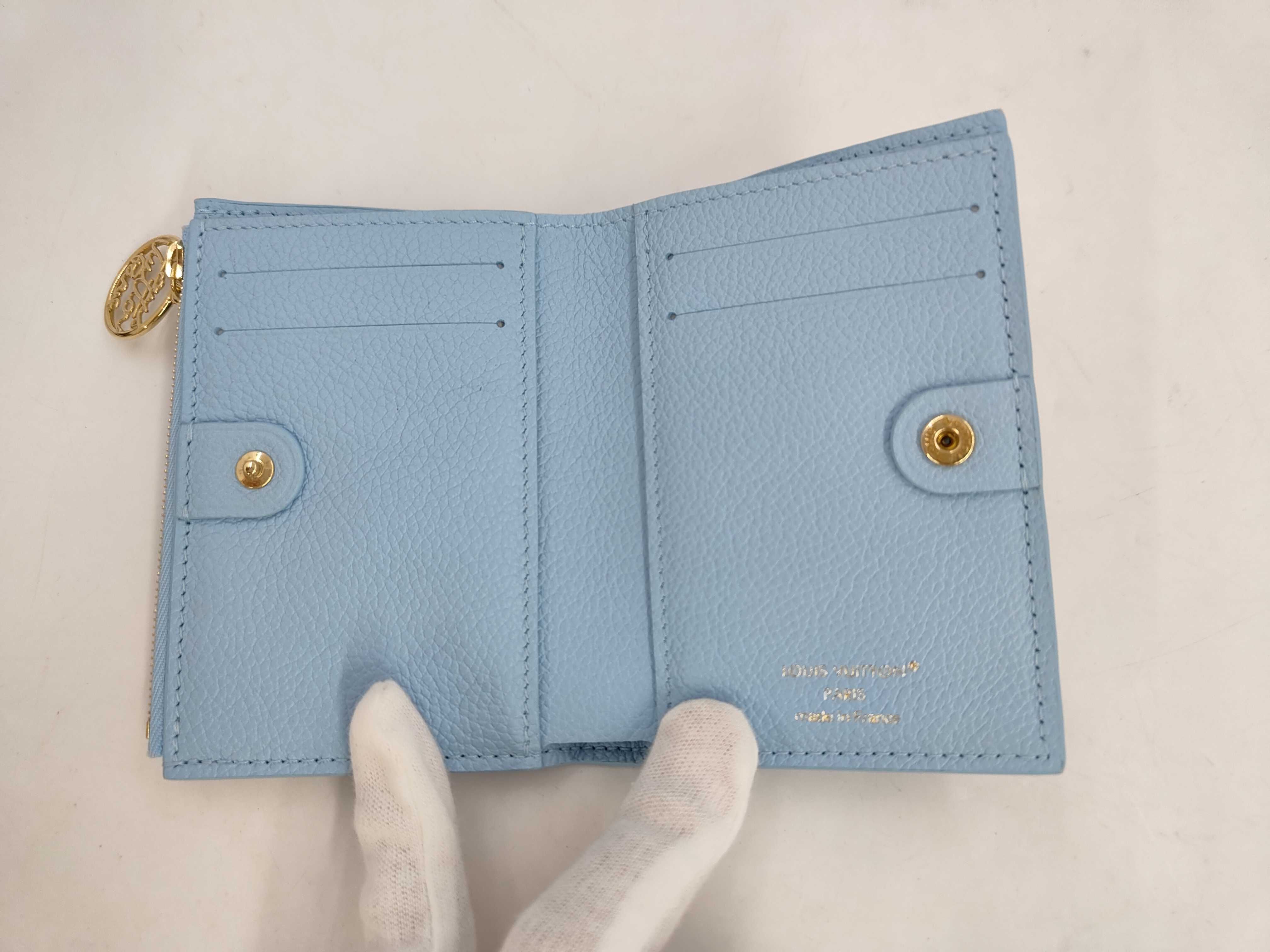 Blue Calfskin Monogram Empreinte Lisa M27488 Wallet — view 4