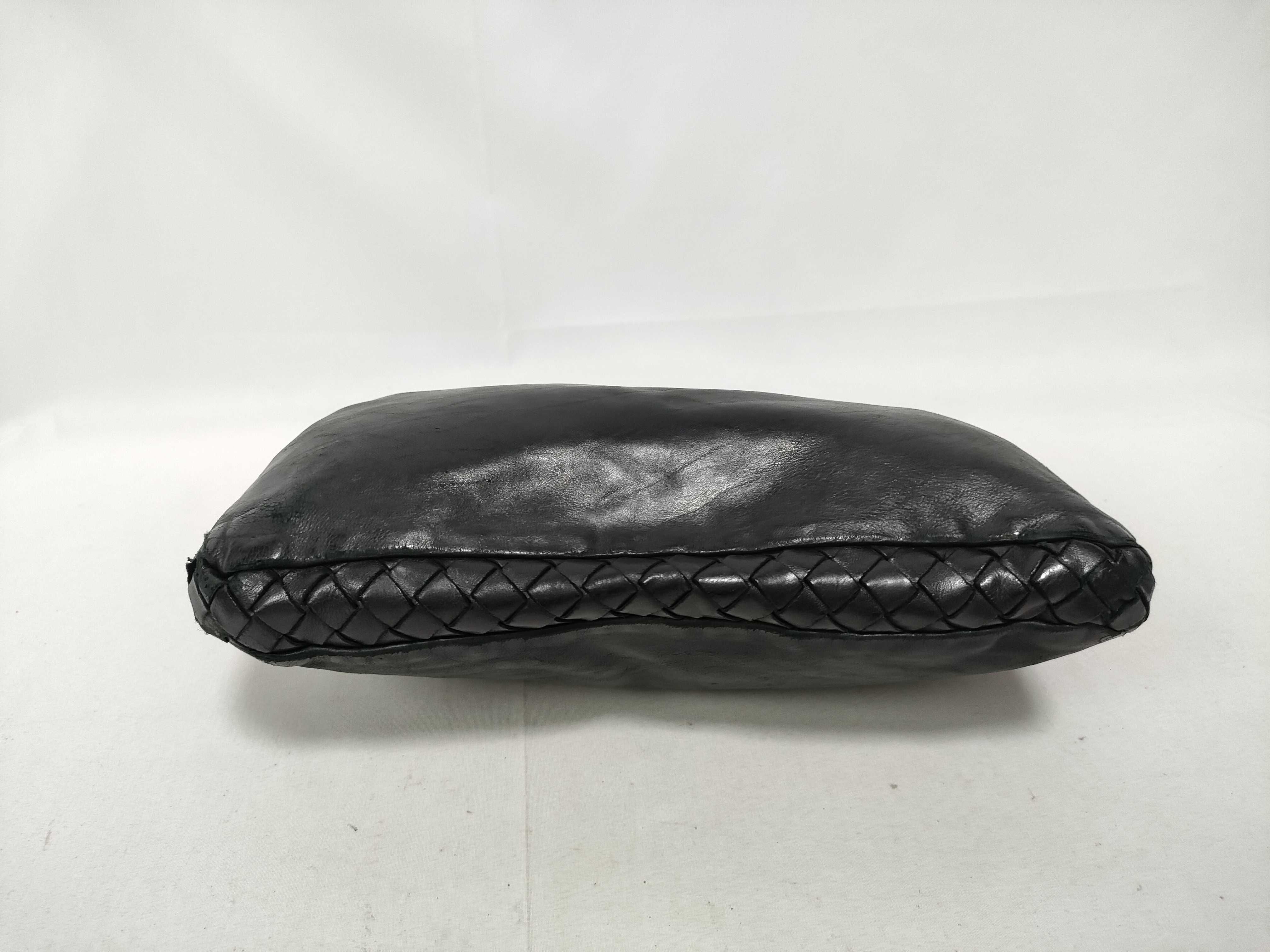 Clutch Bag, Second Bag, Handbag, Leather, Intrecciato, Black. — view 3