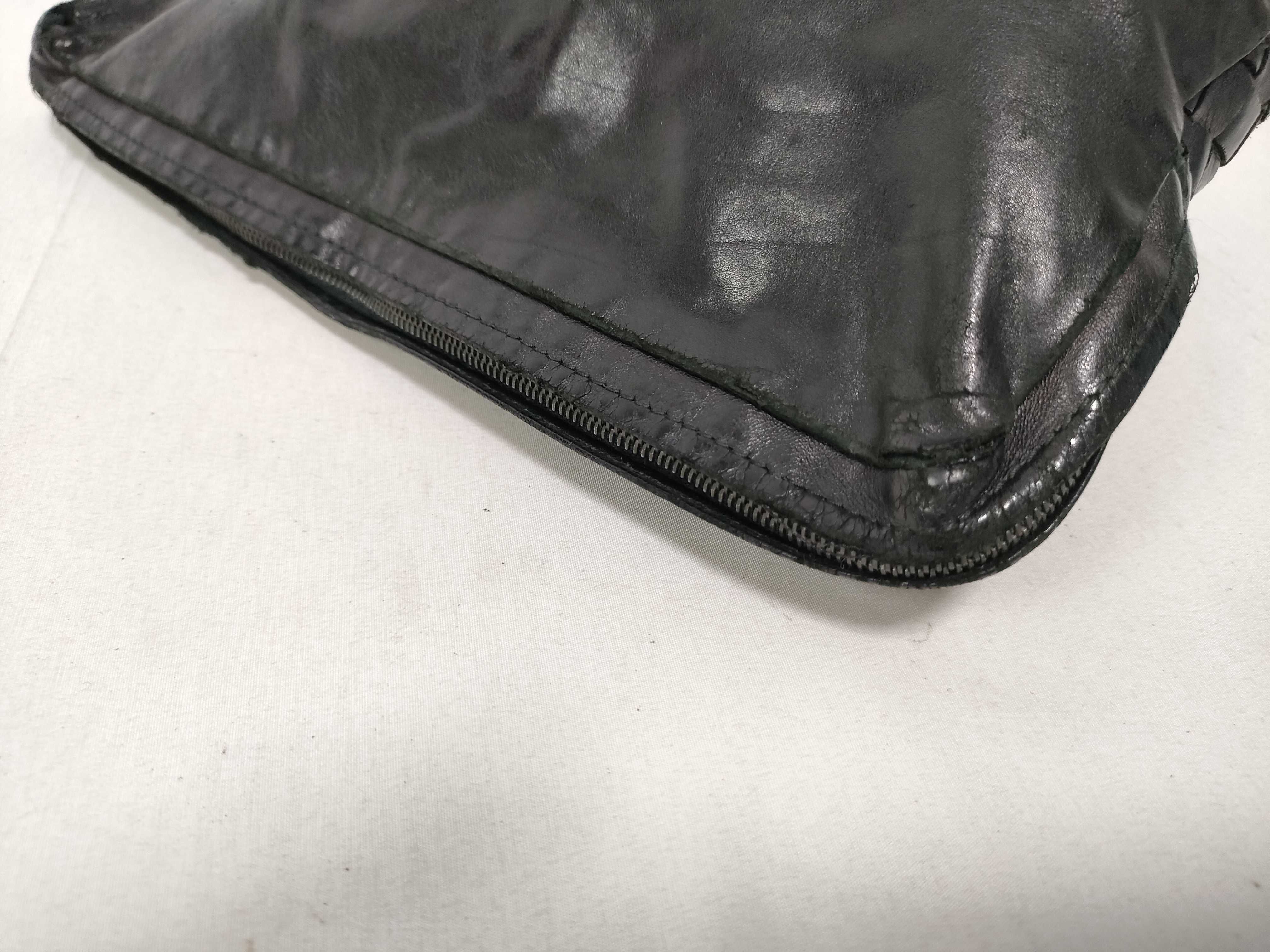 Clutch Bag, Second Bag, Handbag, Leather, Intrecciato, Black. — view 6