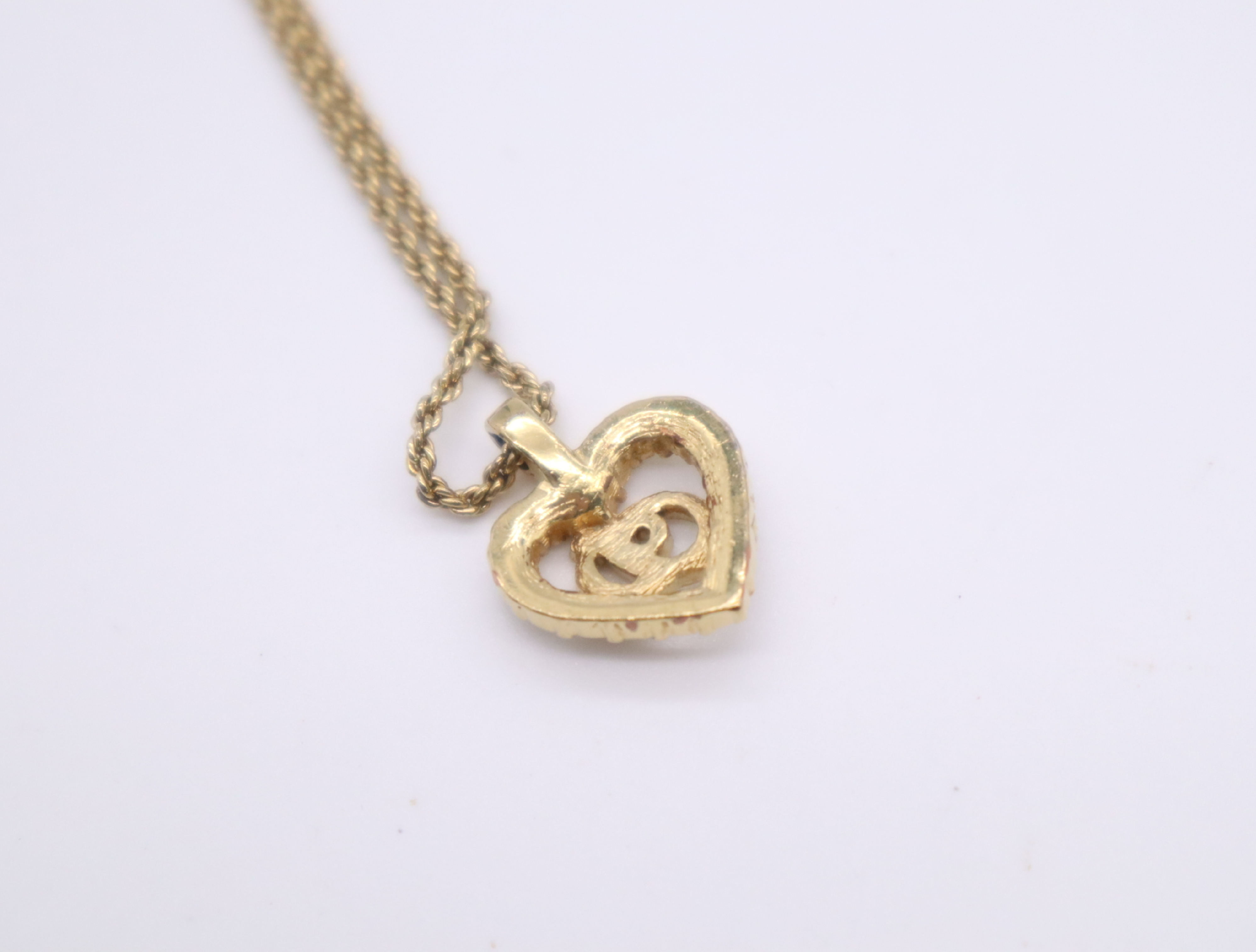 GPCD logo heart motif rhinestone necklace, with box. — view 4