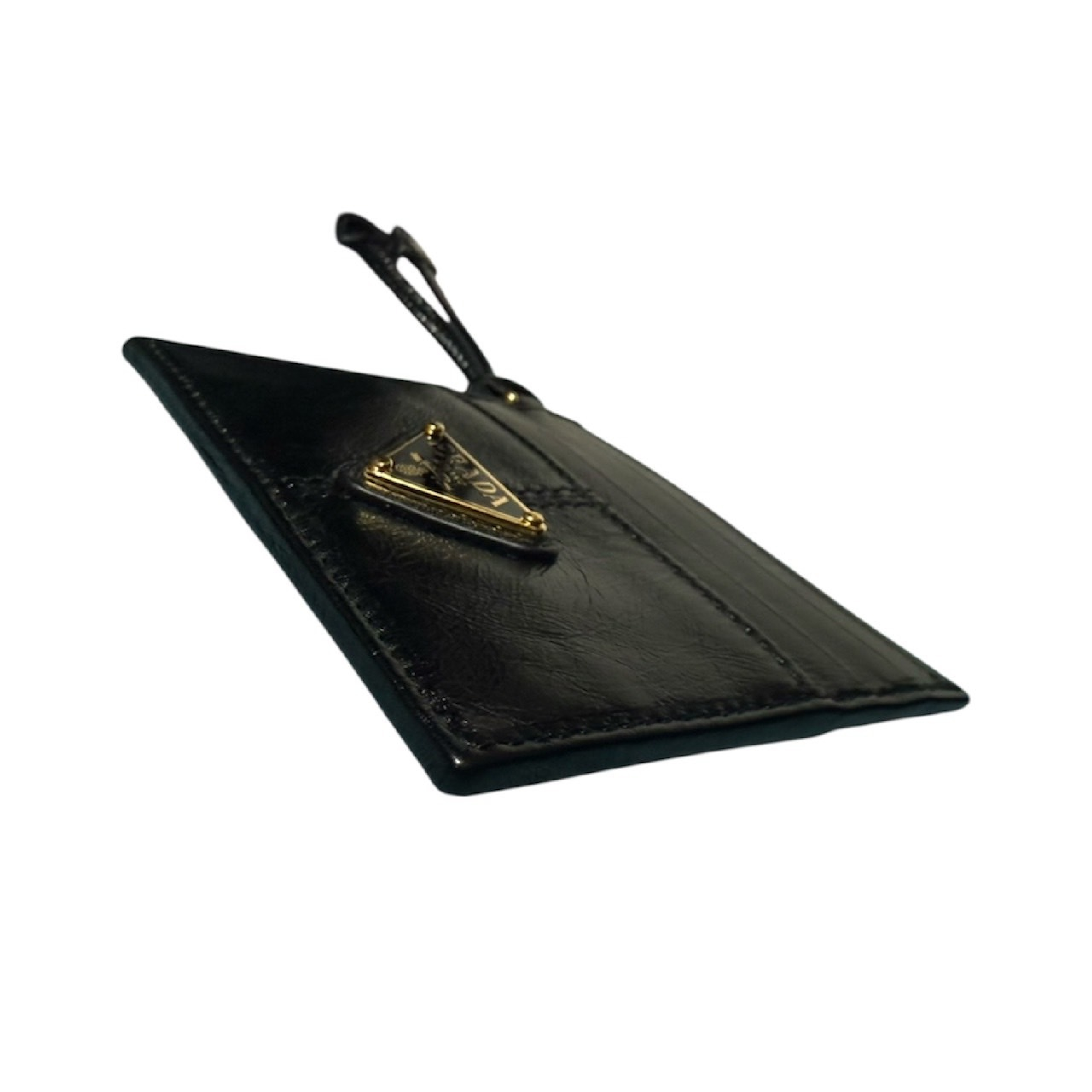 Triangle Logo Calf Leather Card Case (Card Case, Pass Case, Business Card Holder) — view 4