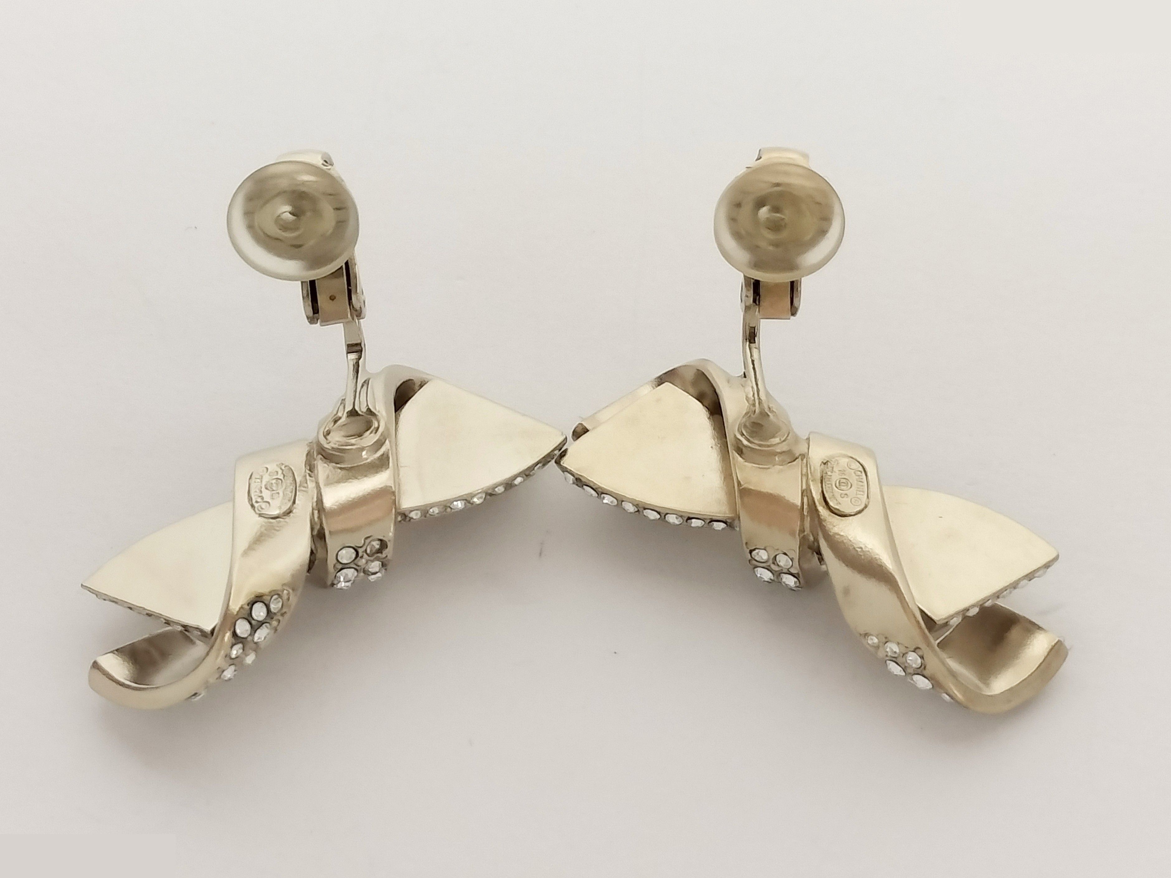 Coco Ribbon Gold Earrings — view 2
