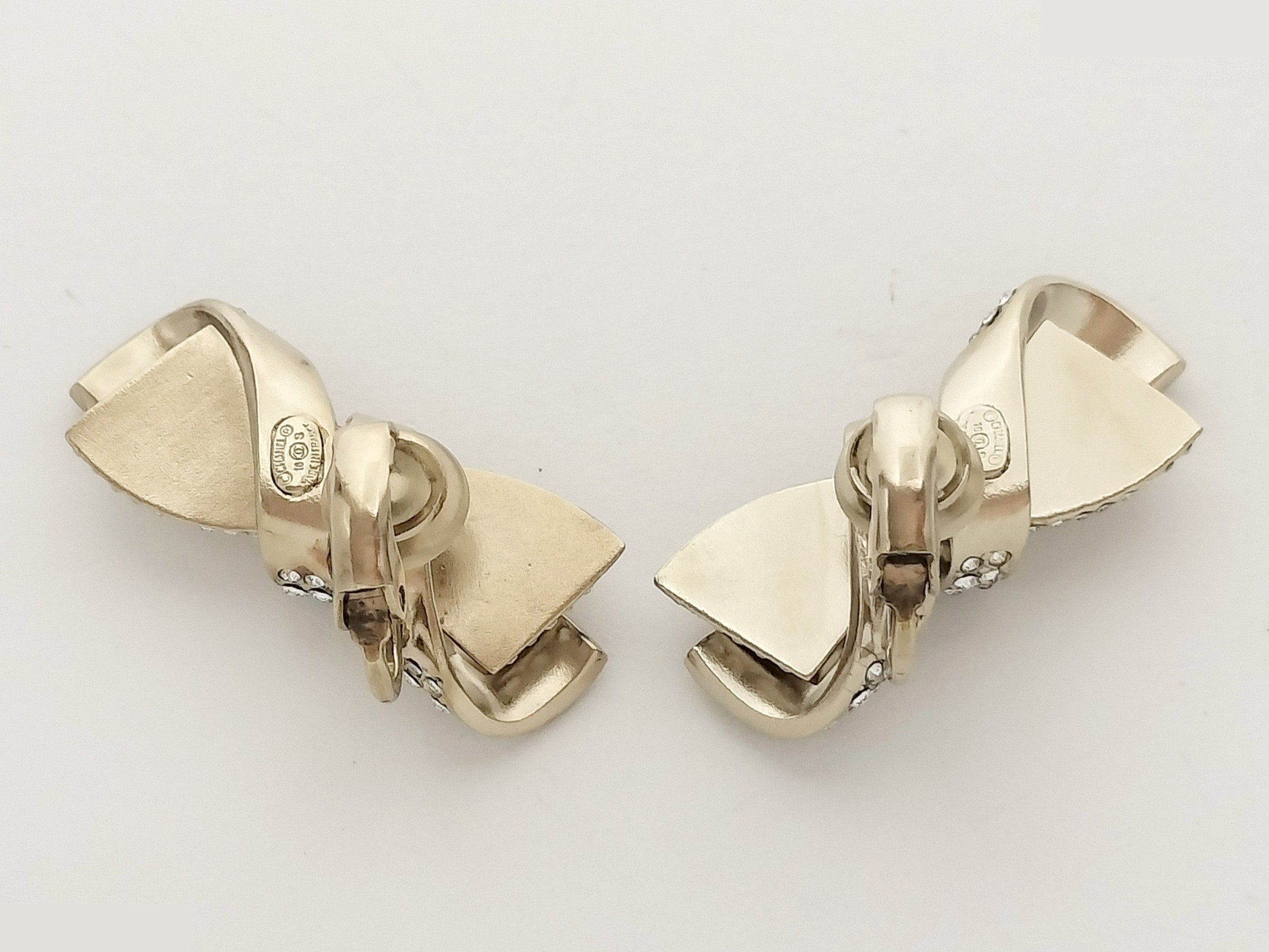 Coco Ribbon Gold Earrings — view 4