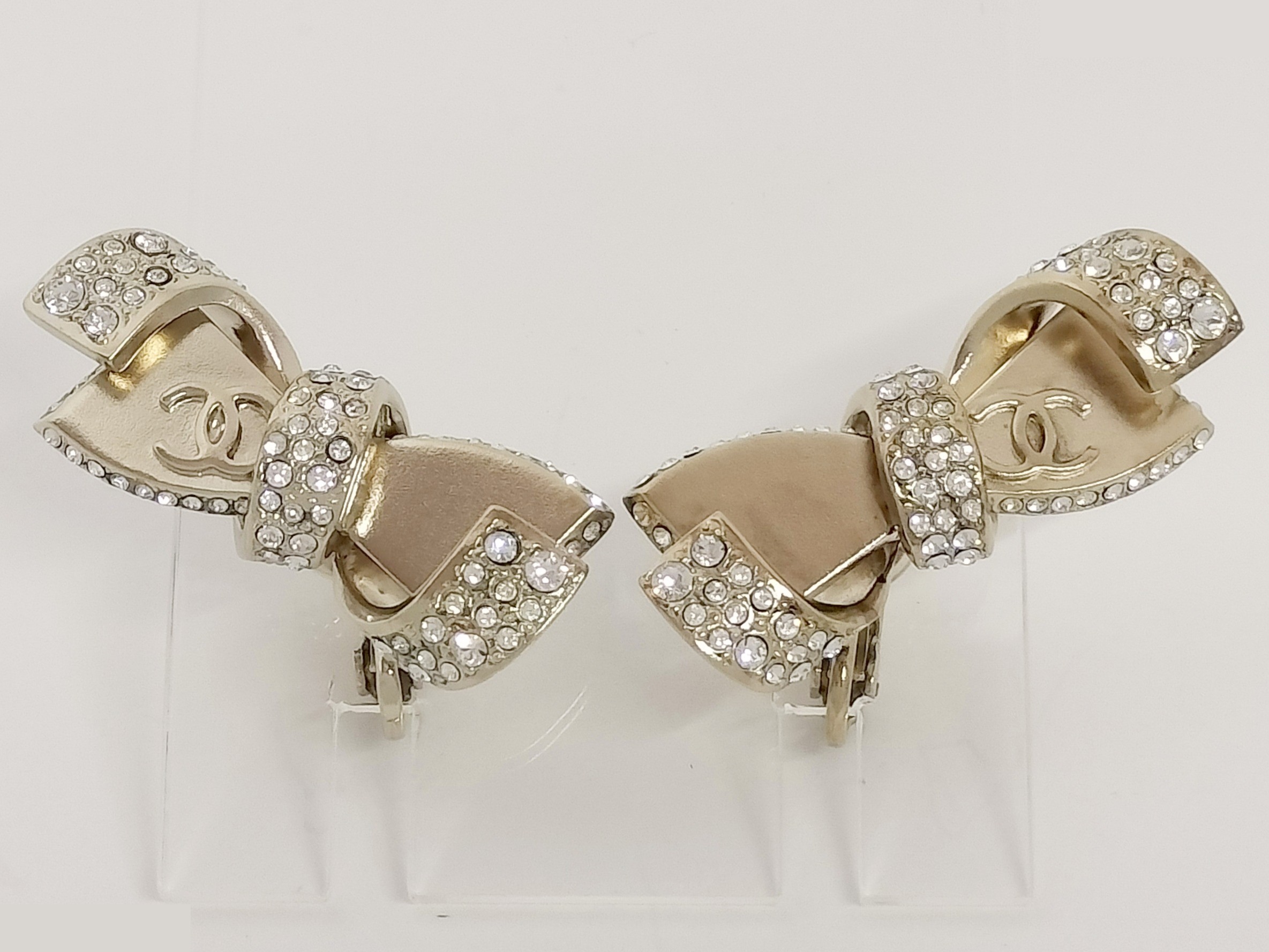 Coco Ribbon Gold Earrings — view 8