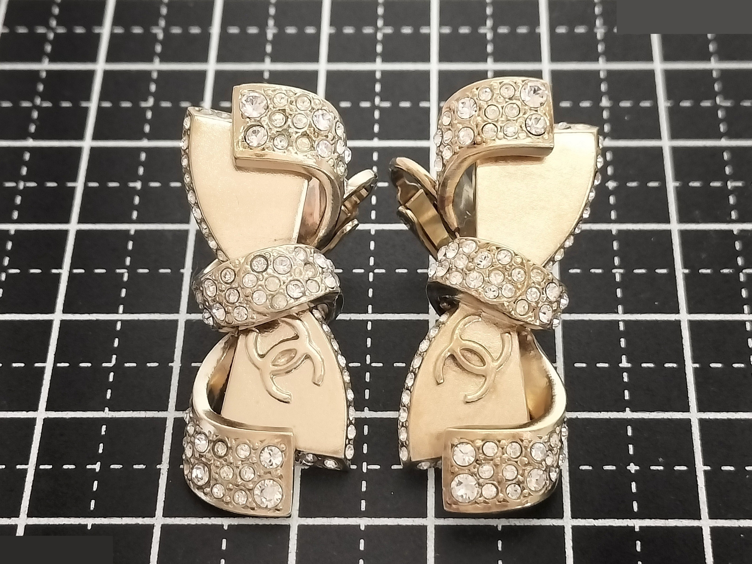 Coco Ribbon Gold Earrings — view 9