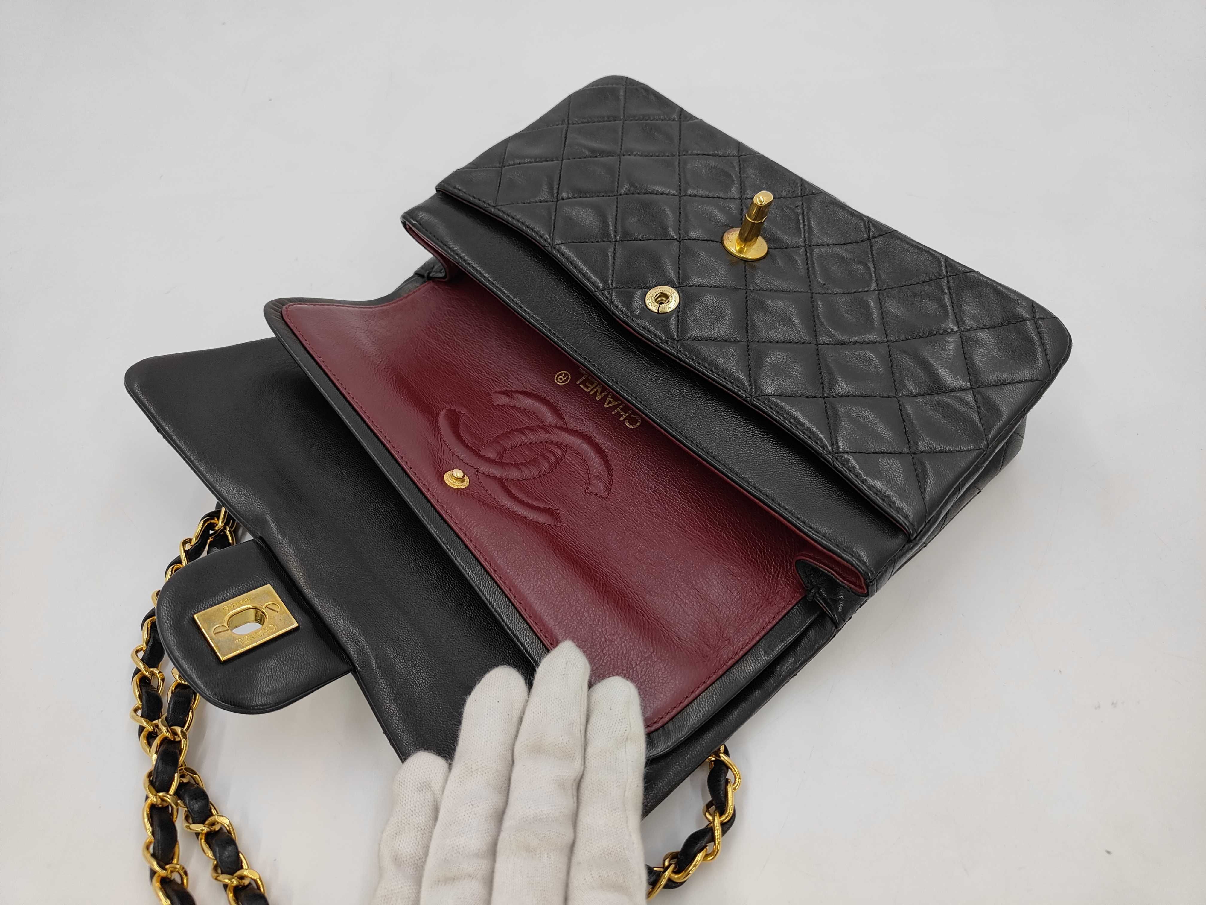 Matelassé 23 Double Flap Chain Shoulder Bag, Lambskin, Black, Gold Hardware, 2832286 (Shoulder Bag) — view 9