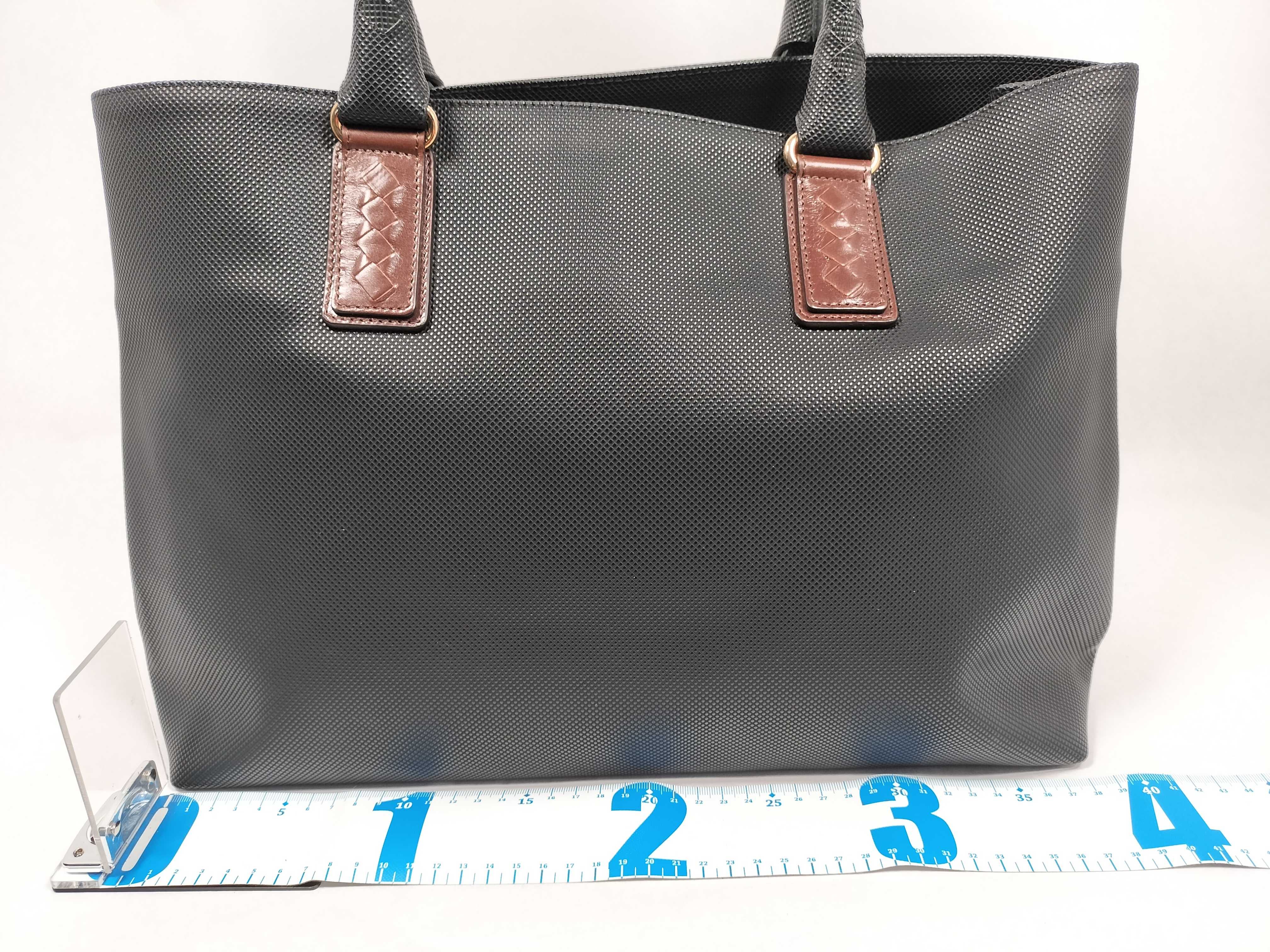 Marco Polo PVC x Leather Tote Bag, Black — view 2