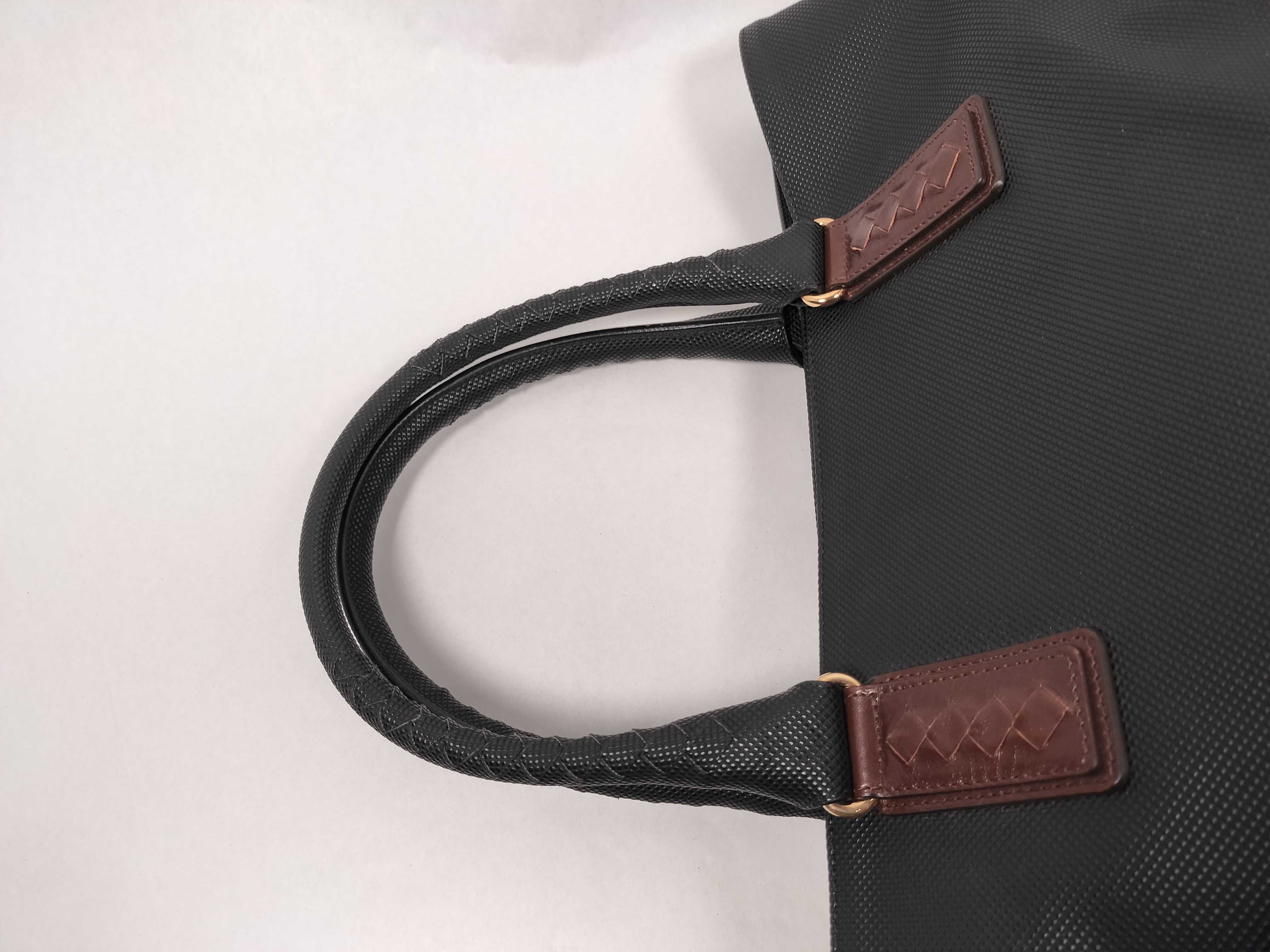 Marco Polo PVC x Leather Tote Bag, Black — view 3